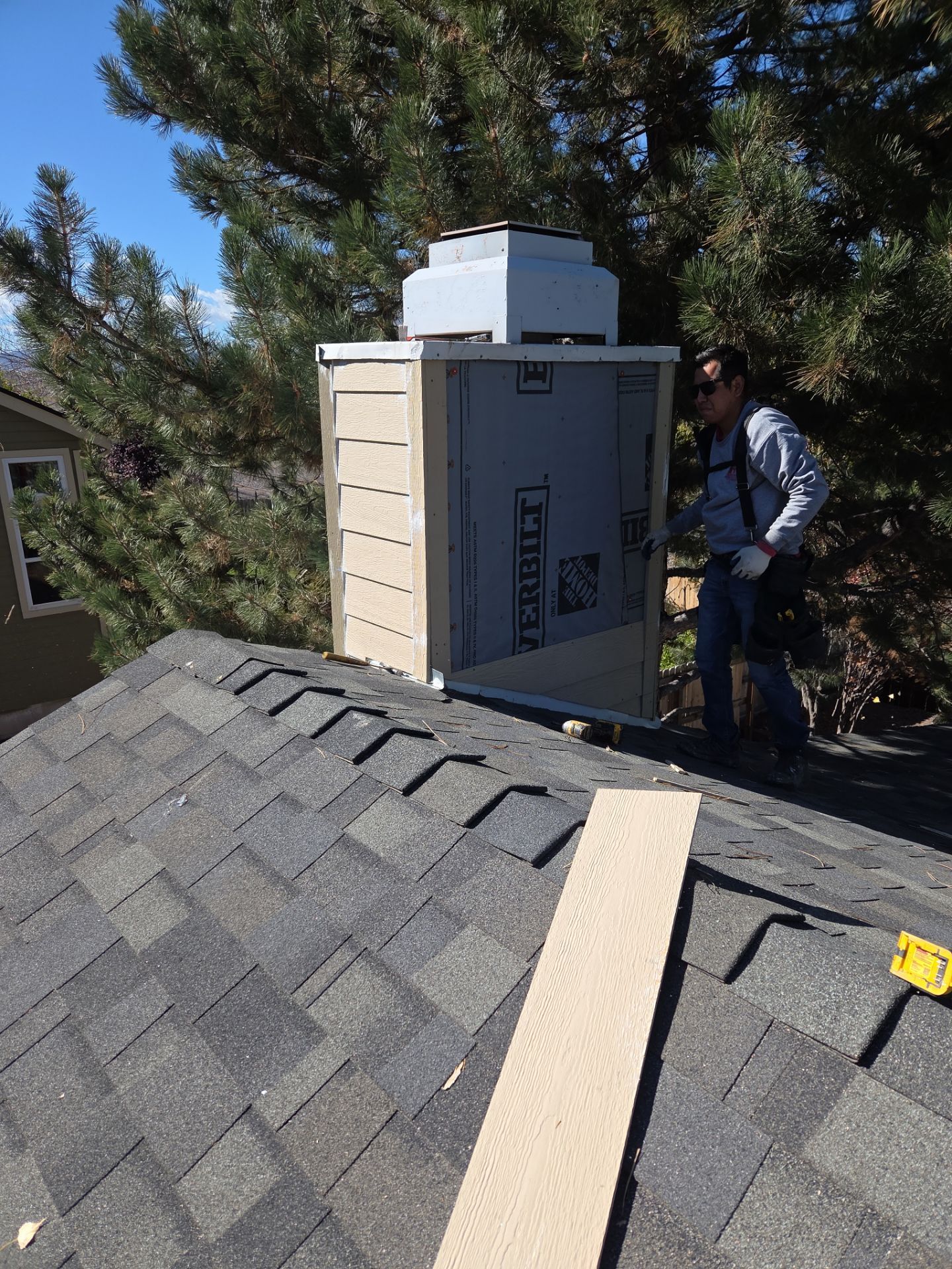 Chimney Siding Repair by RTP Roofing Company