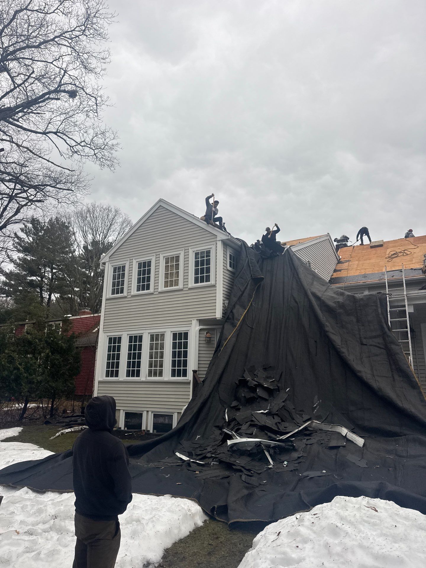 lFull Roof Replacement + Emergency Ice Dam Removal — Lexington, MA by Mighty Dog Roofing of Greater Middlesex County