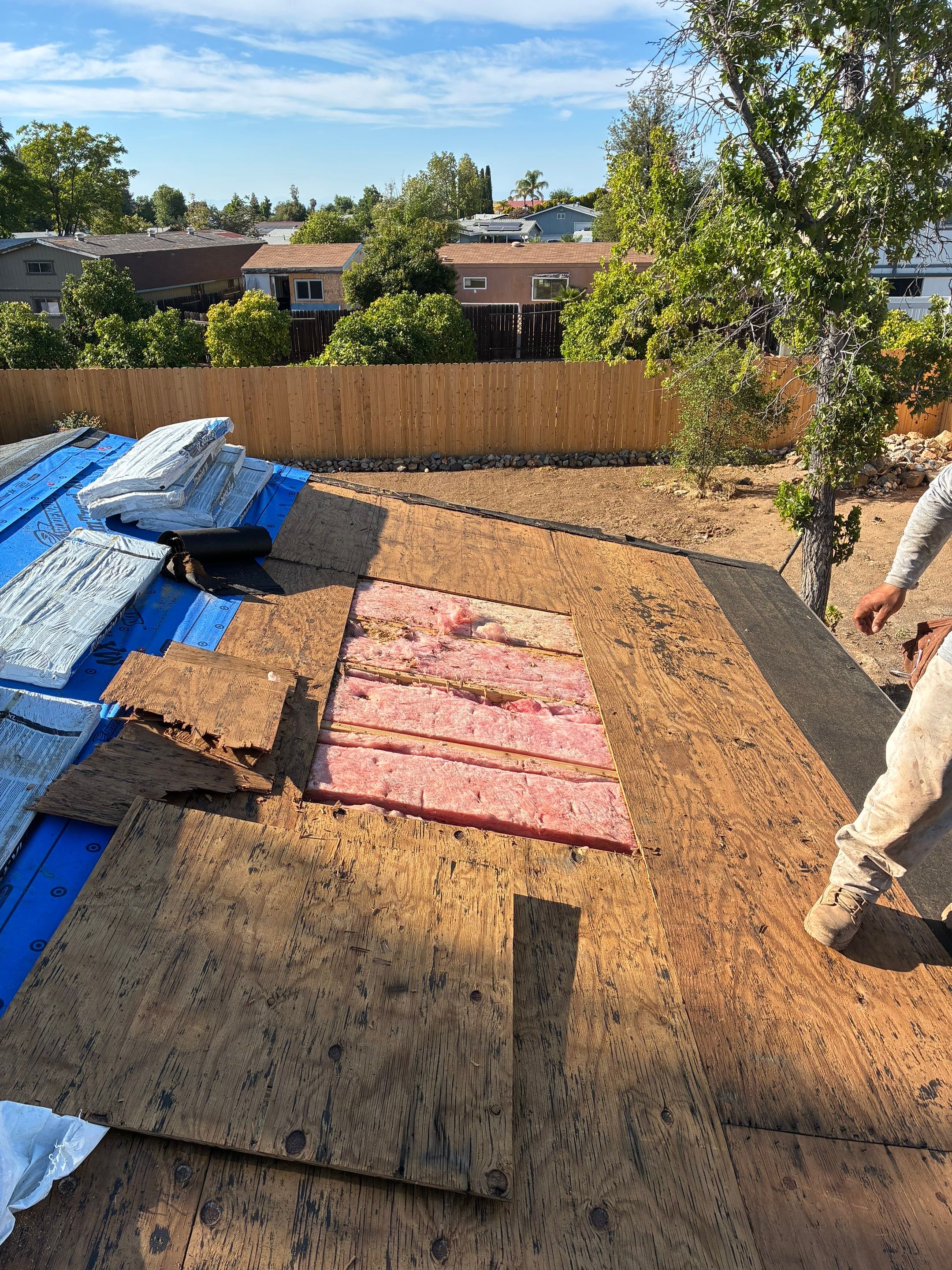 Residential Roof Replacement and Structural Decking Repairs in Wildomar by Reliable Roofing San Diego Inc.