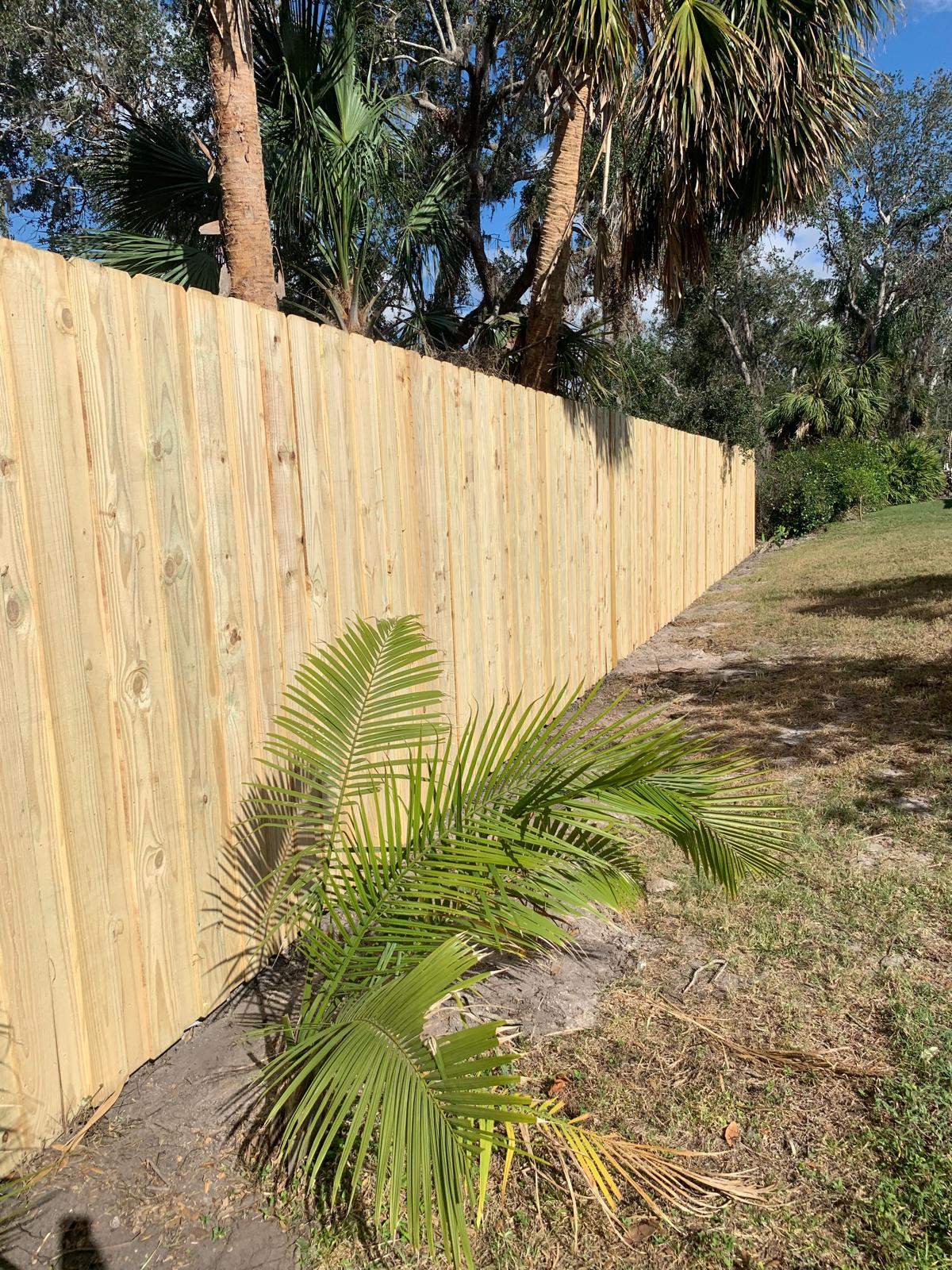 Pressure-Treated Wood Privacy Fence Installation in Sarasota by True Fence LLC