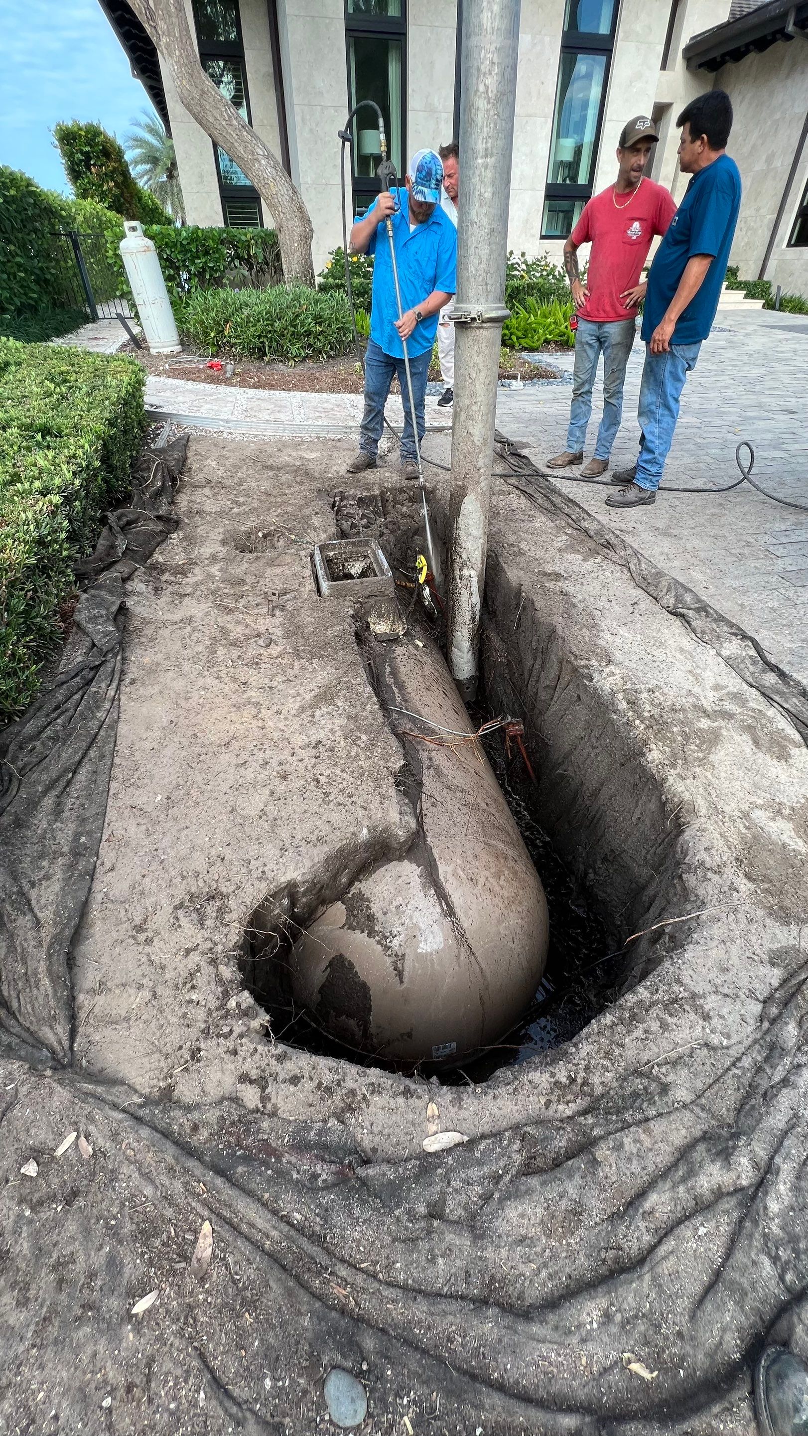 Residential Propane Tank Hydro Excavating by APS Power & Water