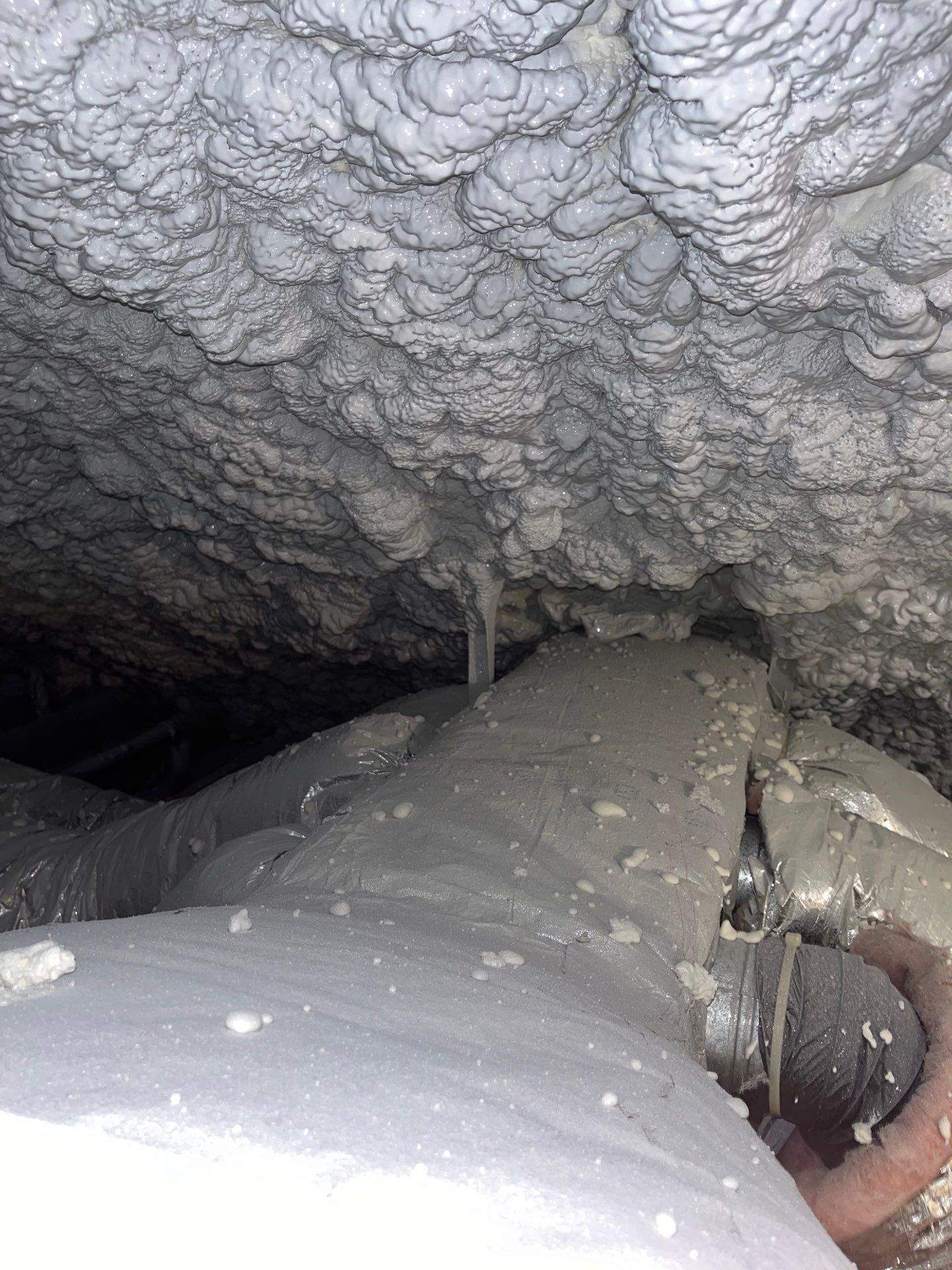 Attic Insulation using open cell spray foam by NYS Foam & Energy