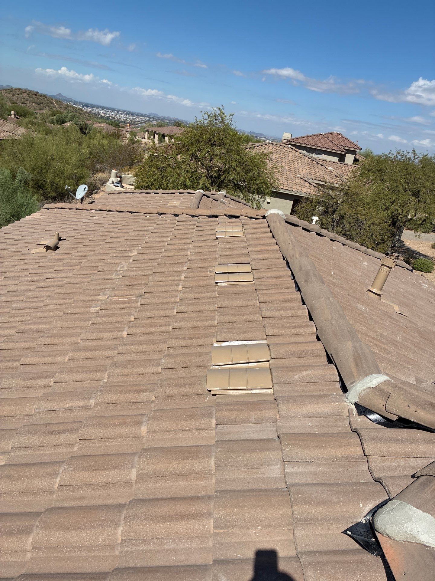 Residential Roof Install using Concrete Tiles in Scottsdale, Arizona by Weather-Tite Roofing