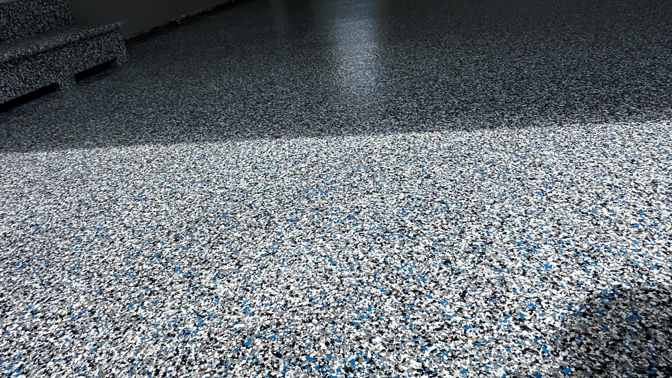 Kurt C. upgraded their garage floor with Banner Blue Flake  by Banner Garage