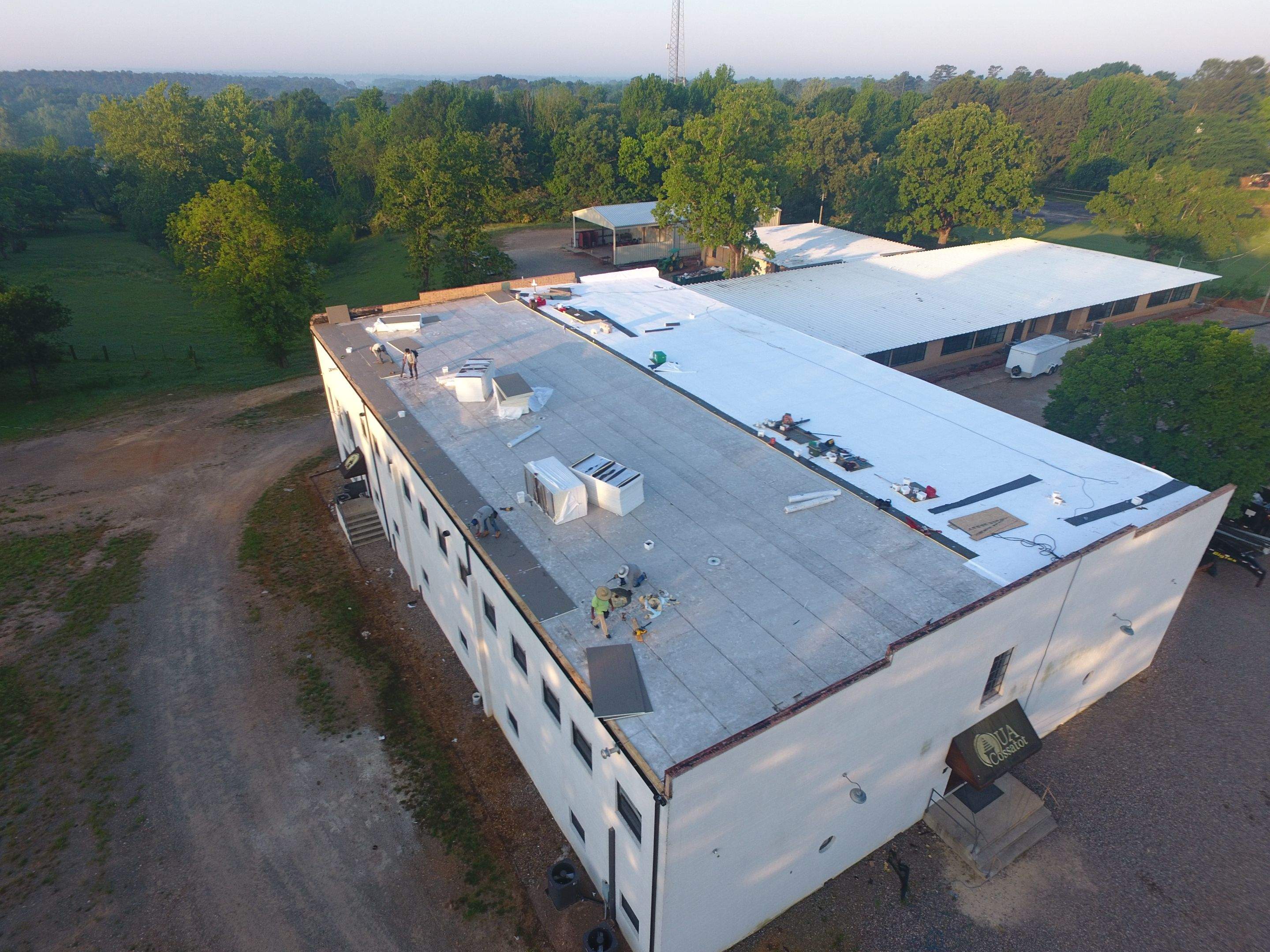 Commercial Roofing Installation using 50 mil PVC by Hostetler Roofing