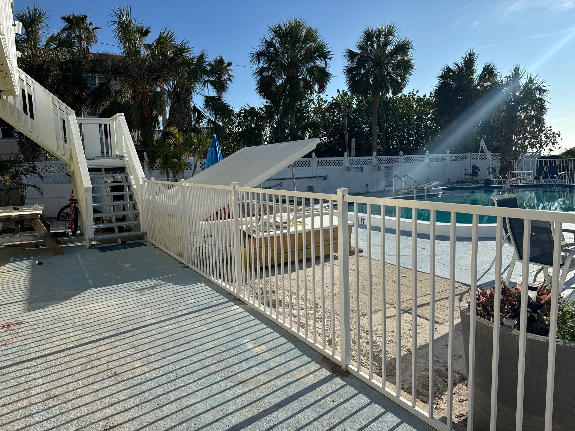 Aluminum Fence Installation using 2-Rail 4ft White Aluminum Fence by Asap fence and gates, LLC