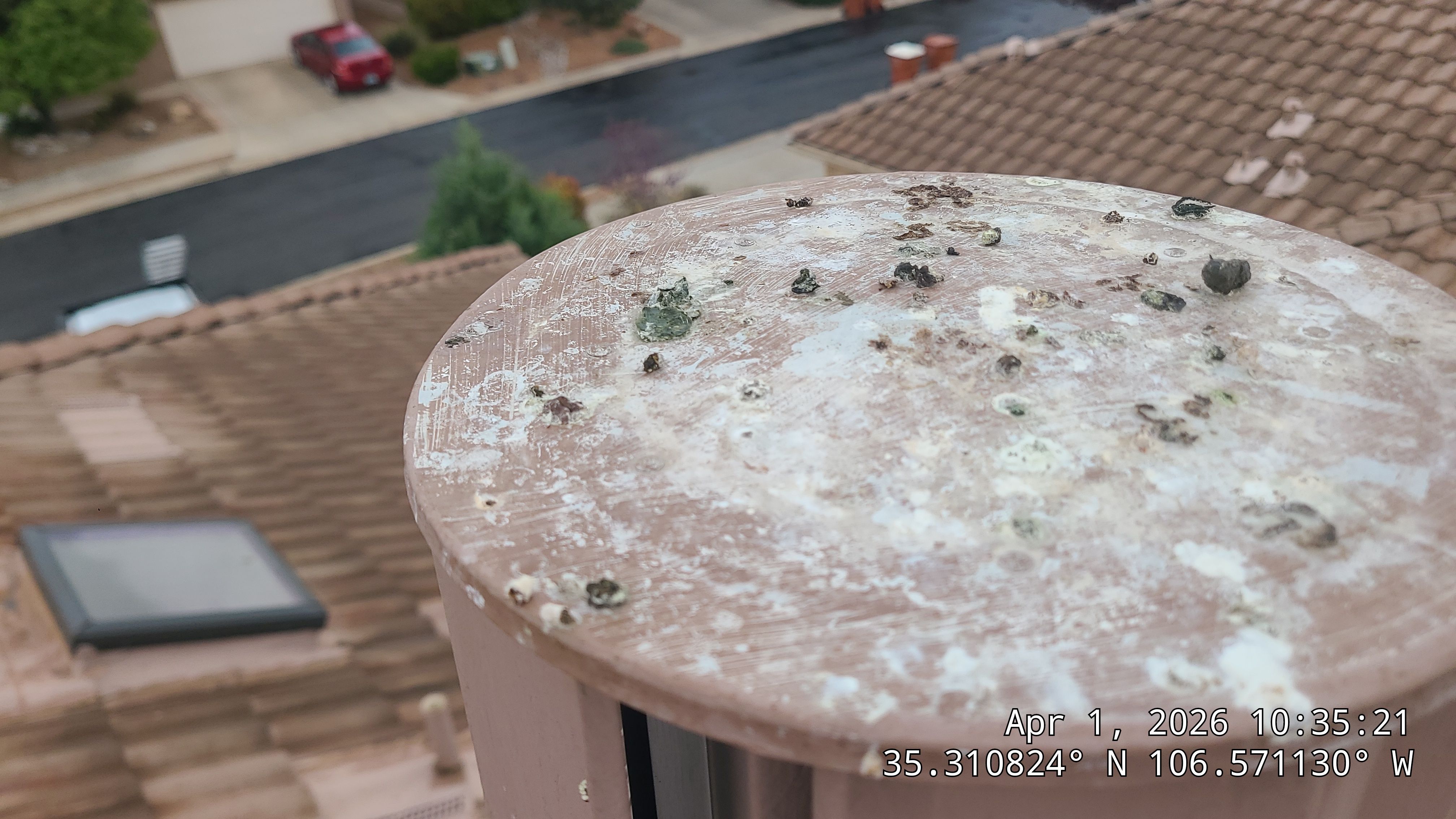 Bird Deterrent Installation in Bernalillo on concrete tile roof. by Doyle Roof Masters Inc