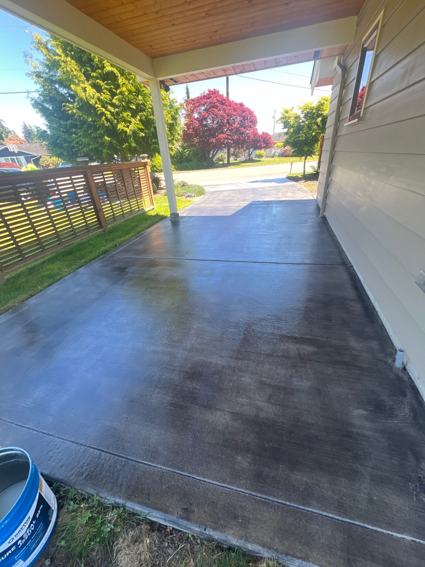 Colored Concrete Driveway Repair with Sealer| Everett    by Jireh Asphalt & Concrete Inc 