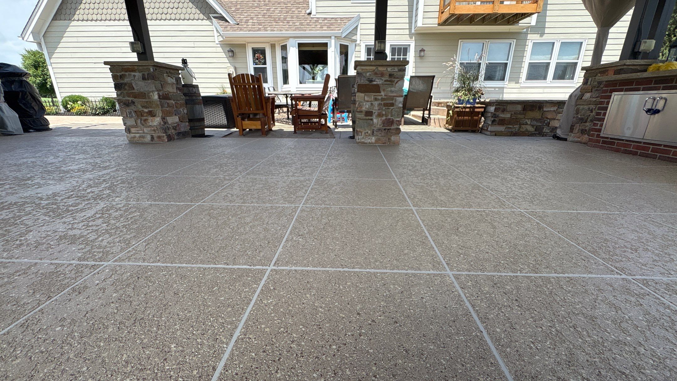 Custom Back Patio Resurface - Kearney, MO by Big Red Decorative Concrete, LLC
