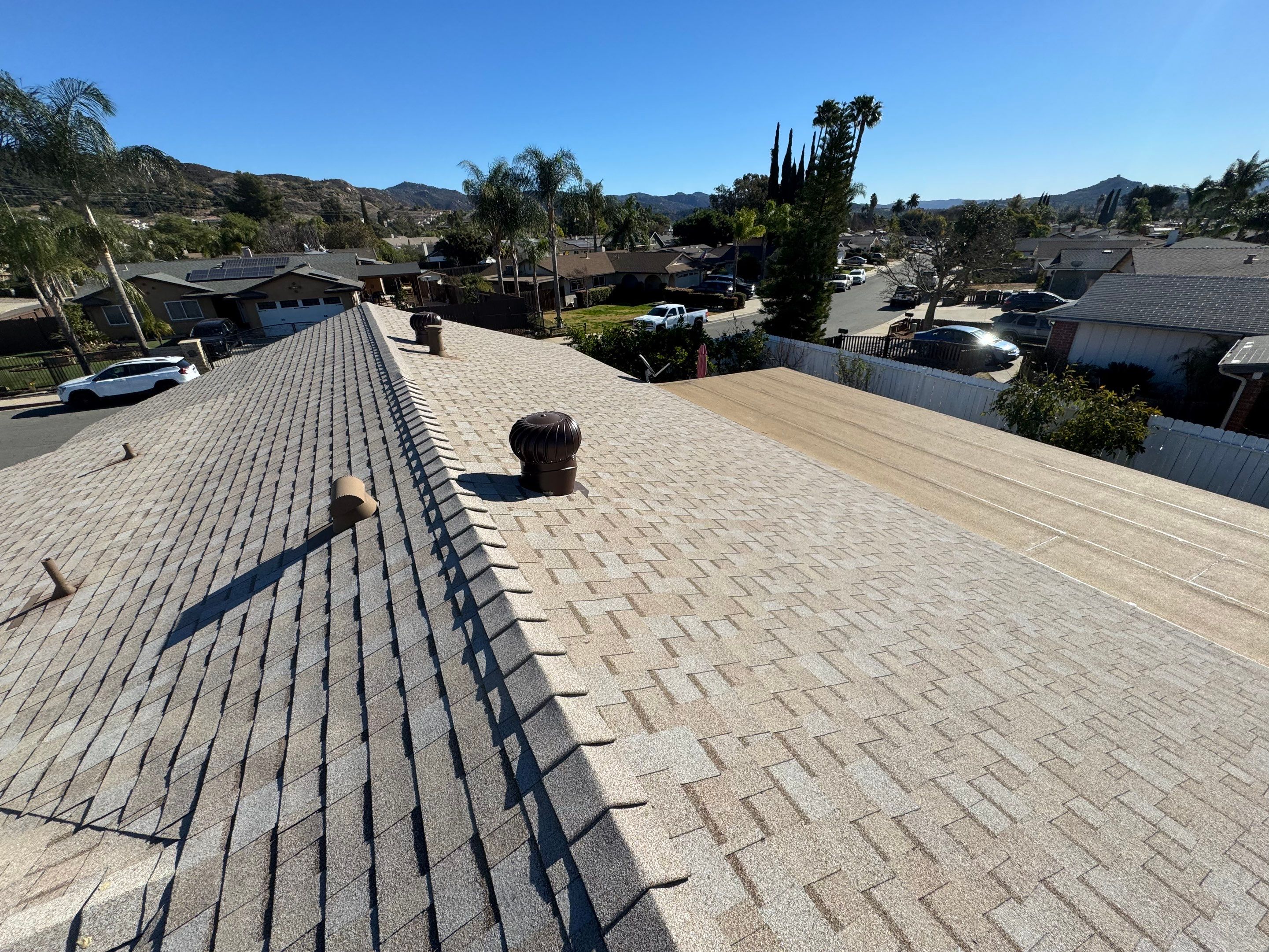 Escondido Shingle Roof Replacement & Torch-Down Patio Roof by Zenith Roofing Services 