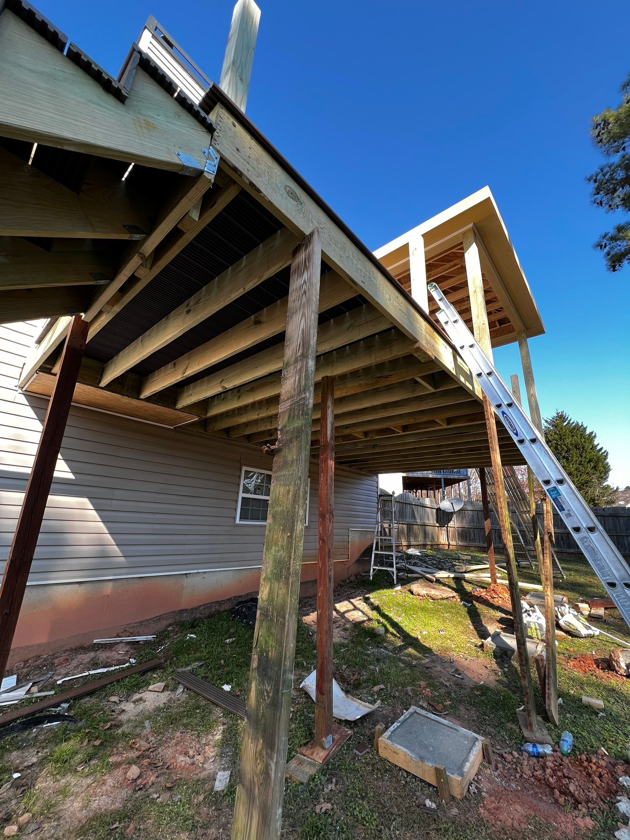 Custom Elevated Deck and Covered Porch Addition in Douglasville by Swift Home Renovations