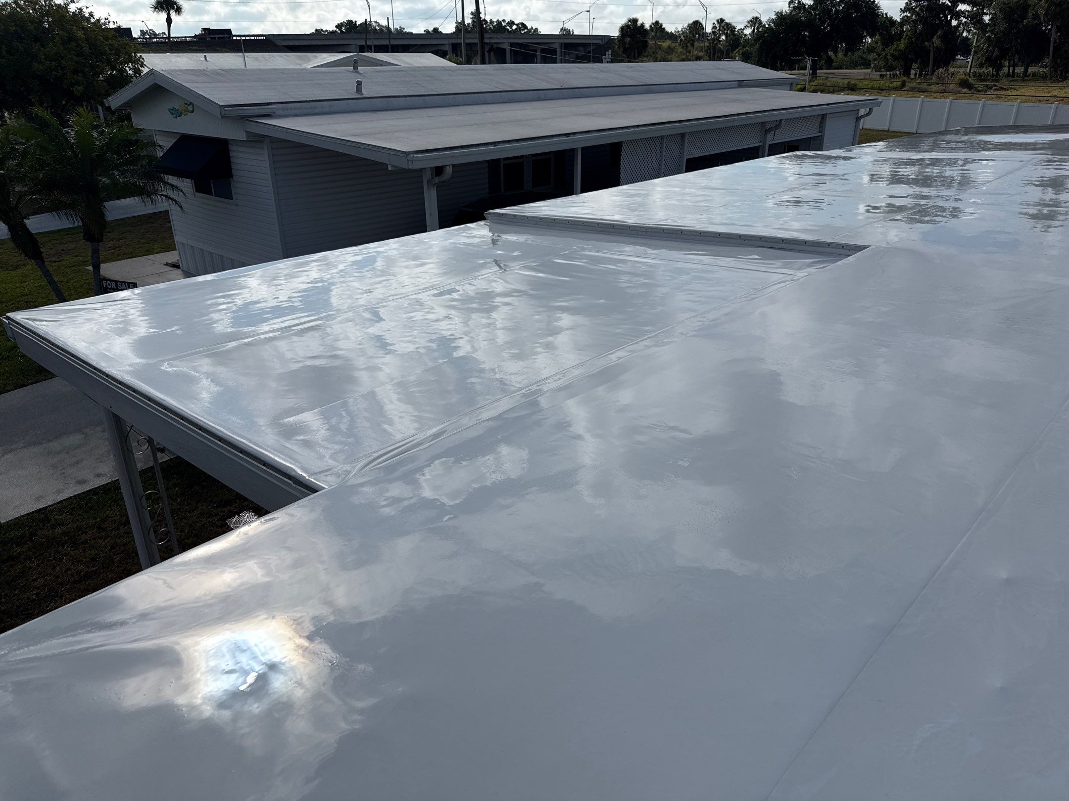 Mobile Home Soft Wash & TPO Roof Cleaning in Leisure Lake Mobile Home Park – Palmetto, FL by Sunshine AquaWash