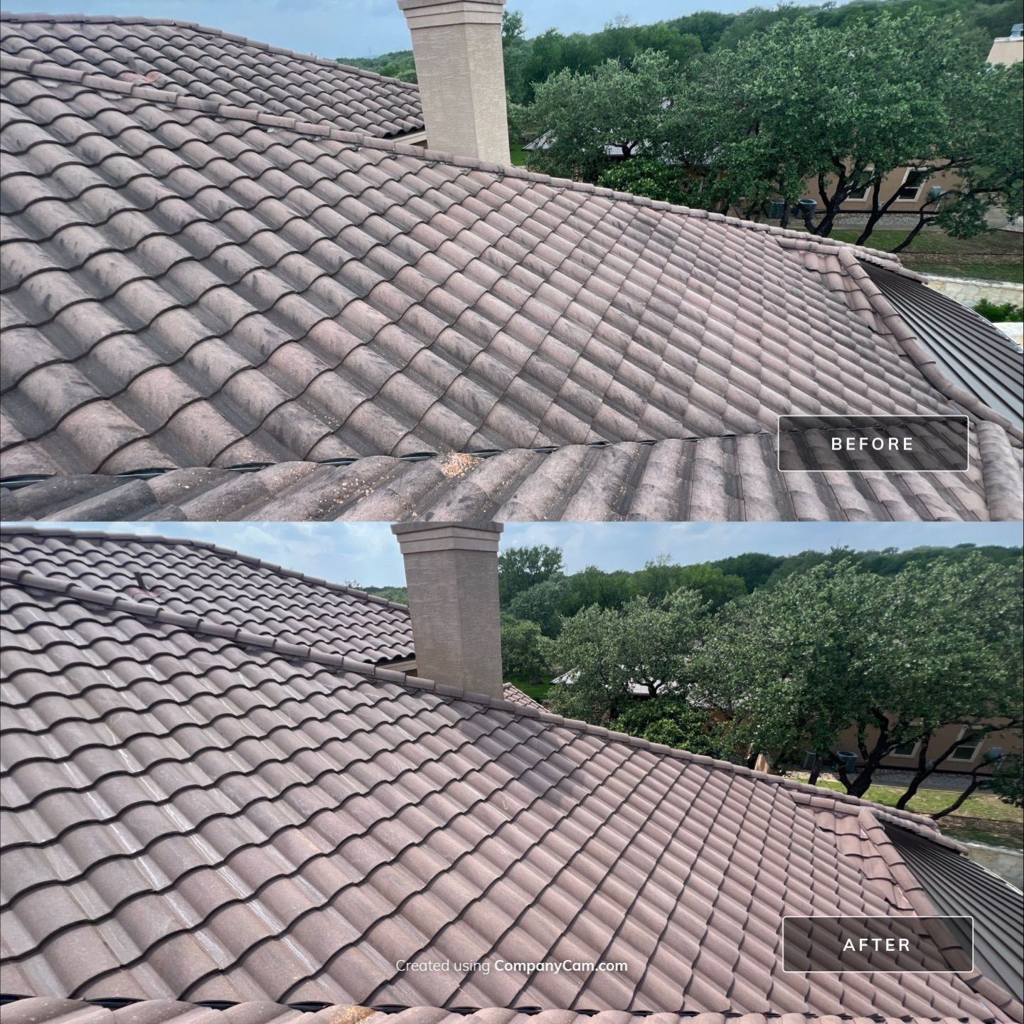 Tile Roof Washing Project in Garden Ridge by Bright Choice