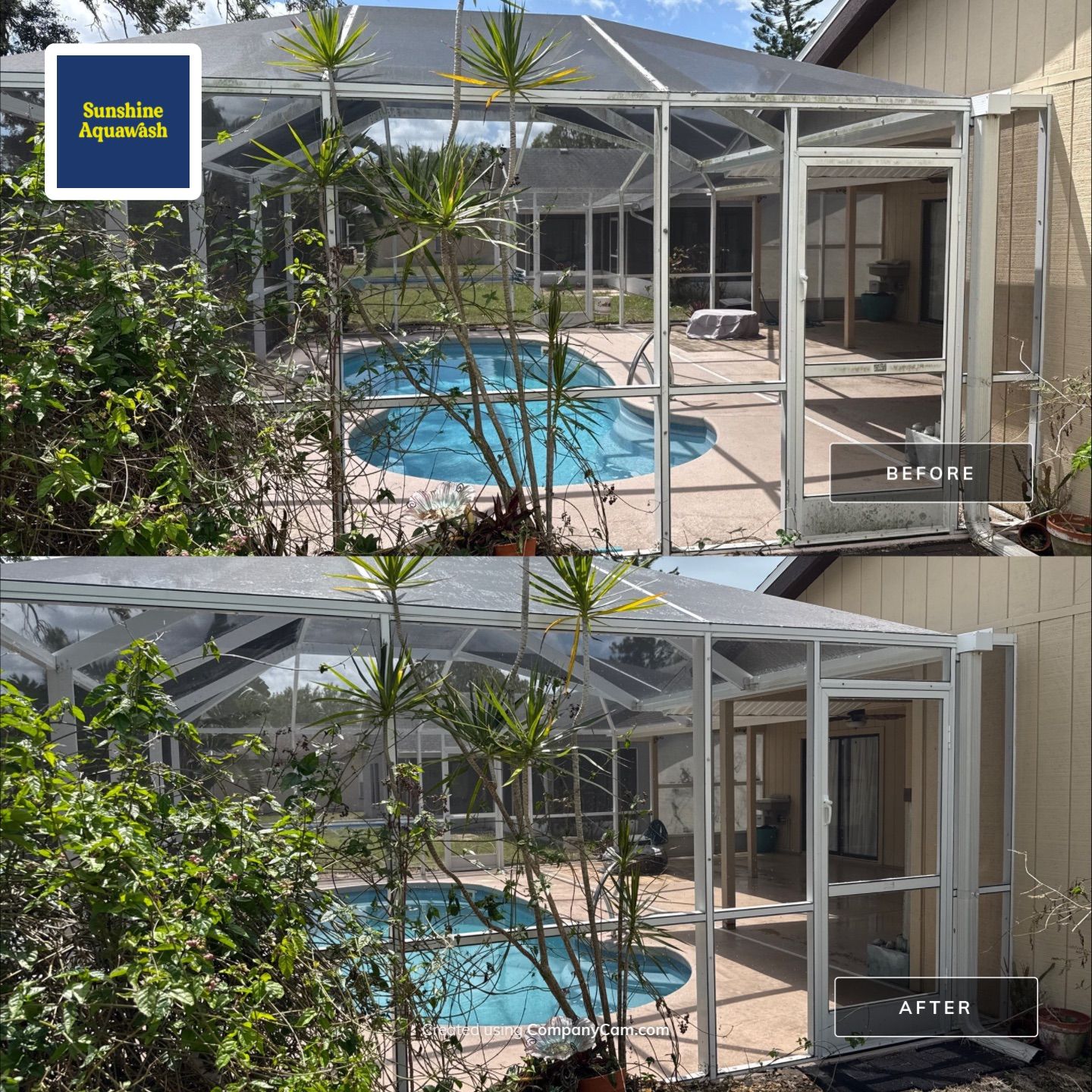 Pool Cage & Painted Pool Deck Cleaning in Sarasota, FL | Soft Wash by Sunshine AquaWash