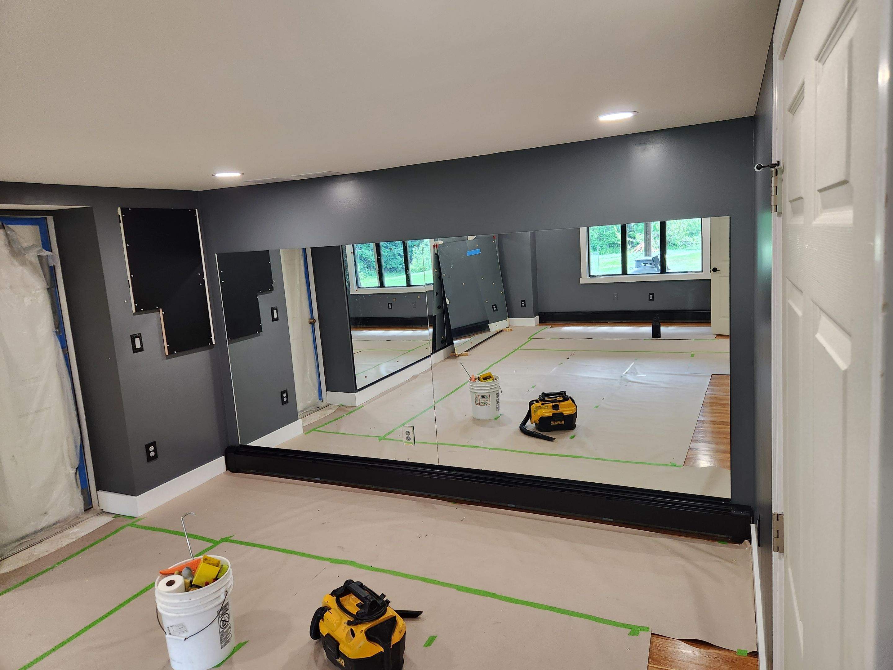 Residential Basement Dance Studio - Mirrored Walls by Cheshire Glass Company
