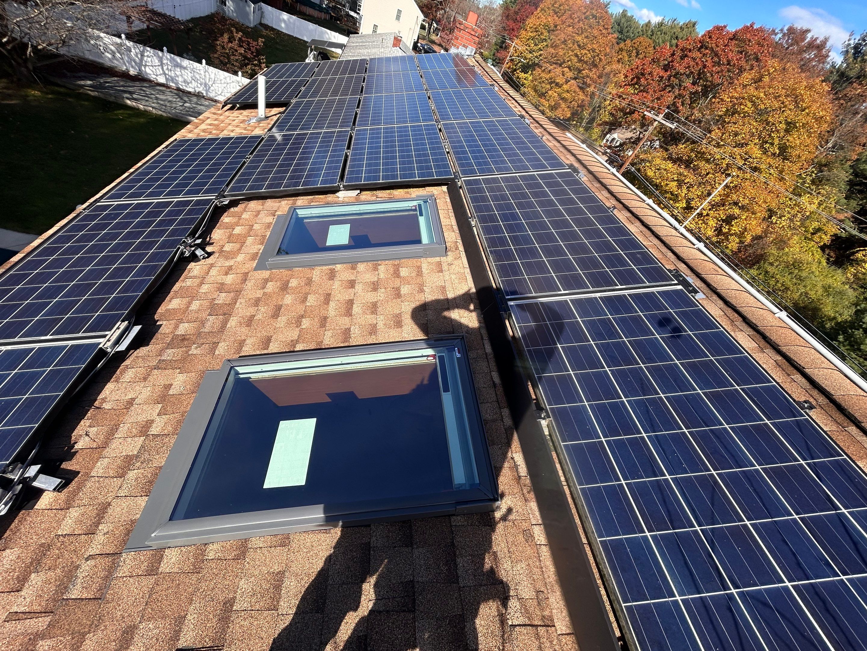 Tewksbury Dual Skylight Replacement with Solar Shades by Mighty Dog Roofing of Greater Middlesex County