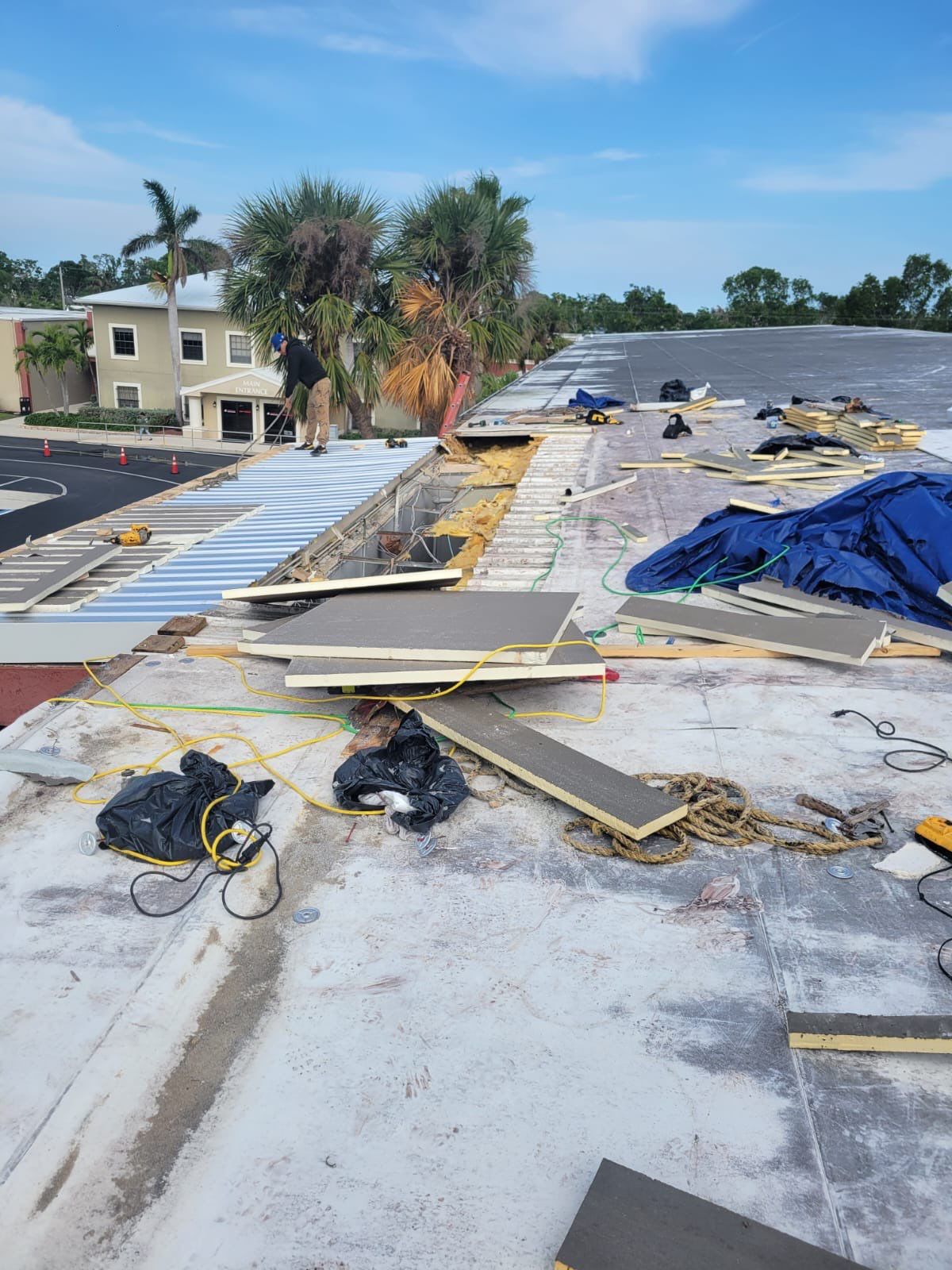 Emergency Repair on School from Storm Damage by Four Peaks Roofing