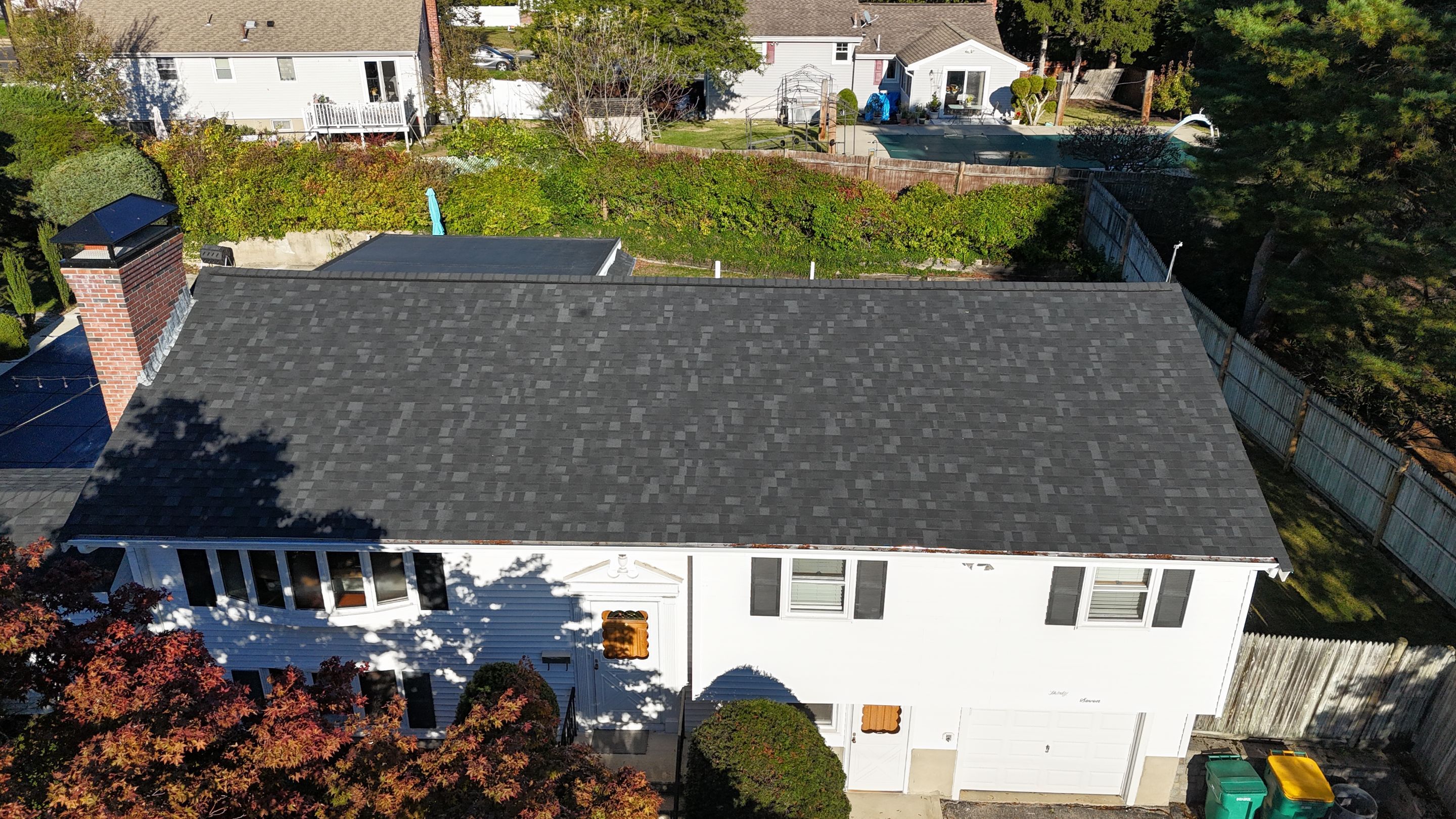Full Roof Replacement, Rafter Repair & Gutter Upgrade in Norwood, MA – Owens Corning Duration, Onyx Black by JOHNNYS PRO