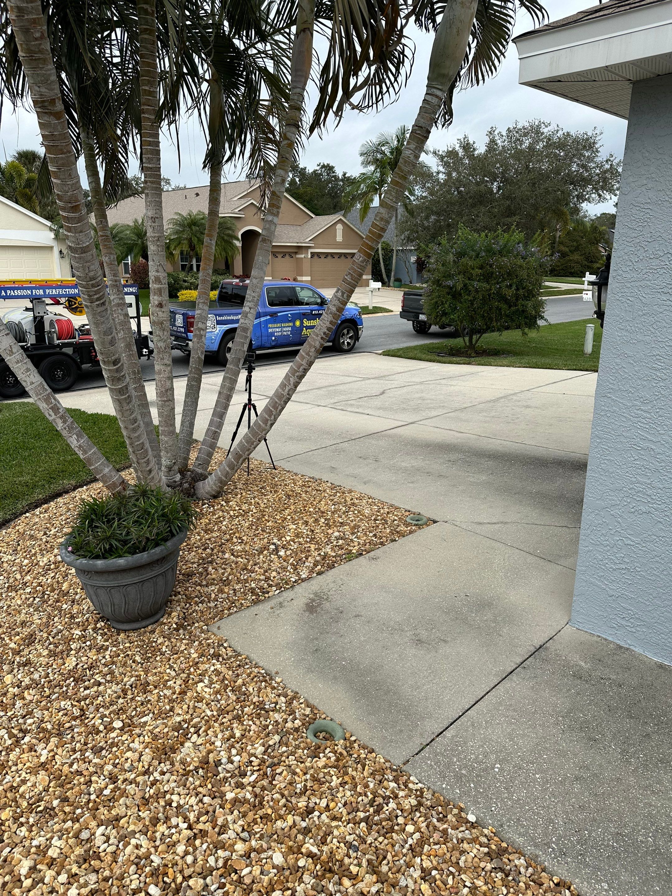 Concrete Driveway, Entryway & Street Curbing Cleaning in Fairways at Imperial Lakes, Palmetto, FL | Sunshine AquaWash by Sunshine AquaWash