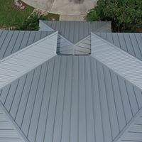 24ga 1.5" Mechanical Seam Silver Metallic by Total Roofing System The Metal Roof Experts