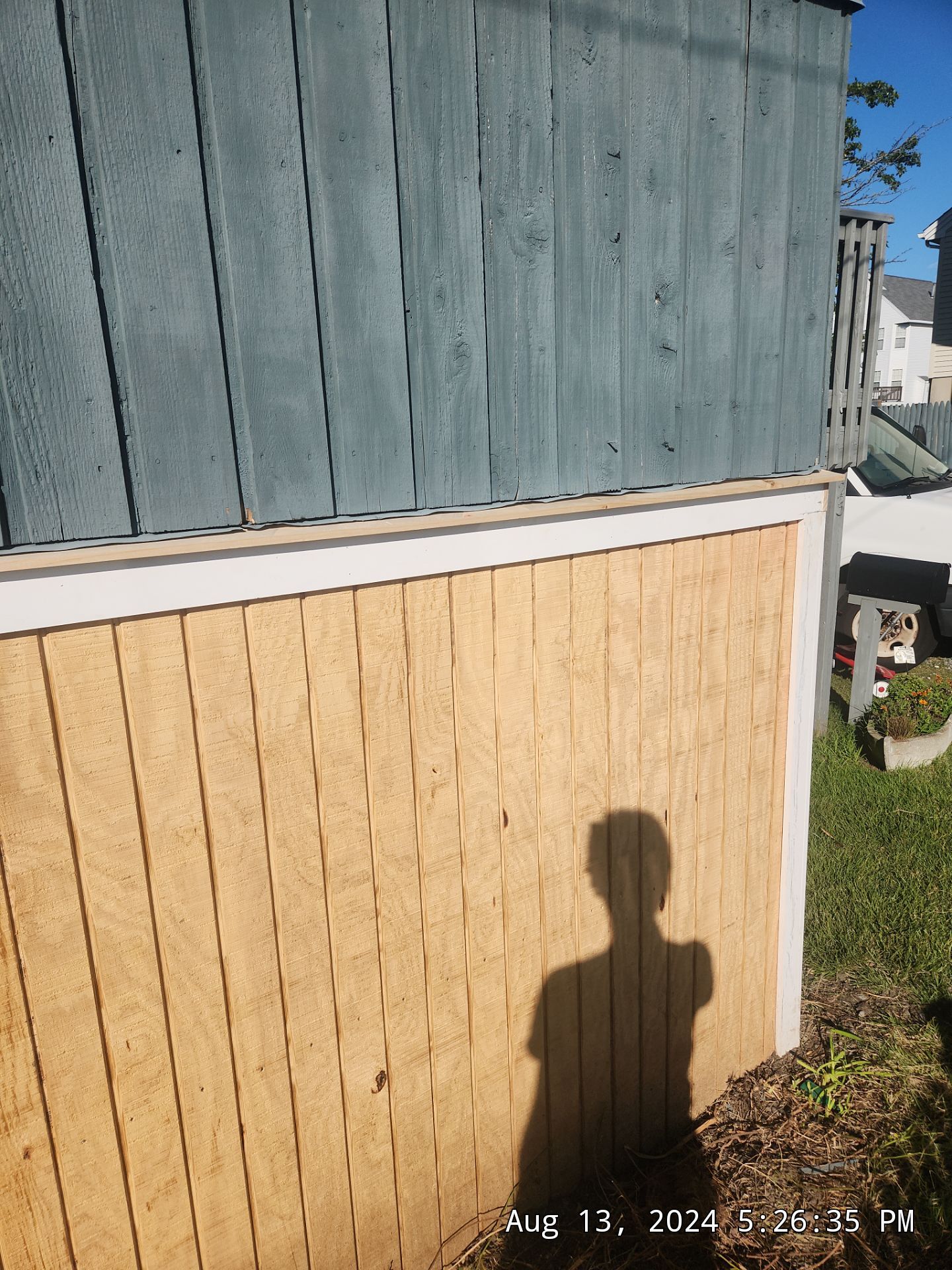 Siding Repair using New wood siding using T1-11 by A Plus Exterior