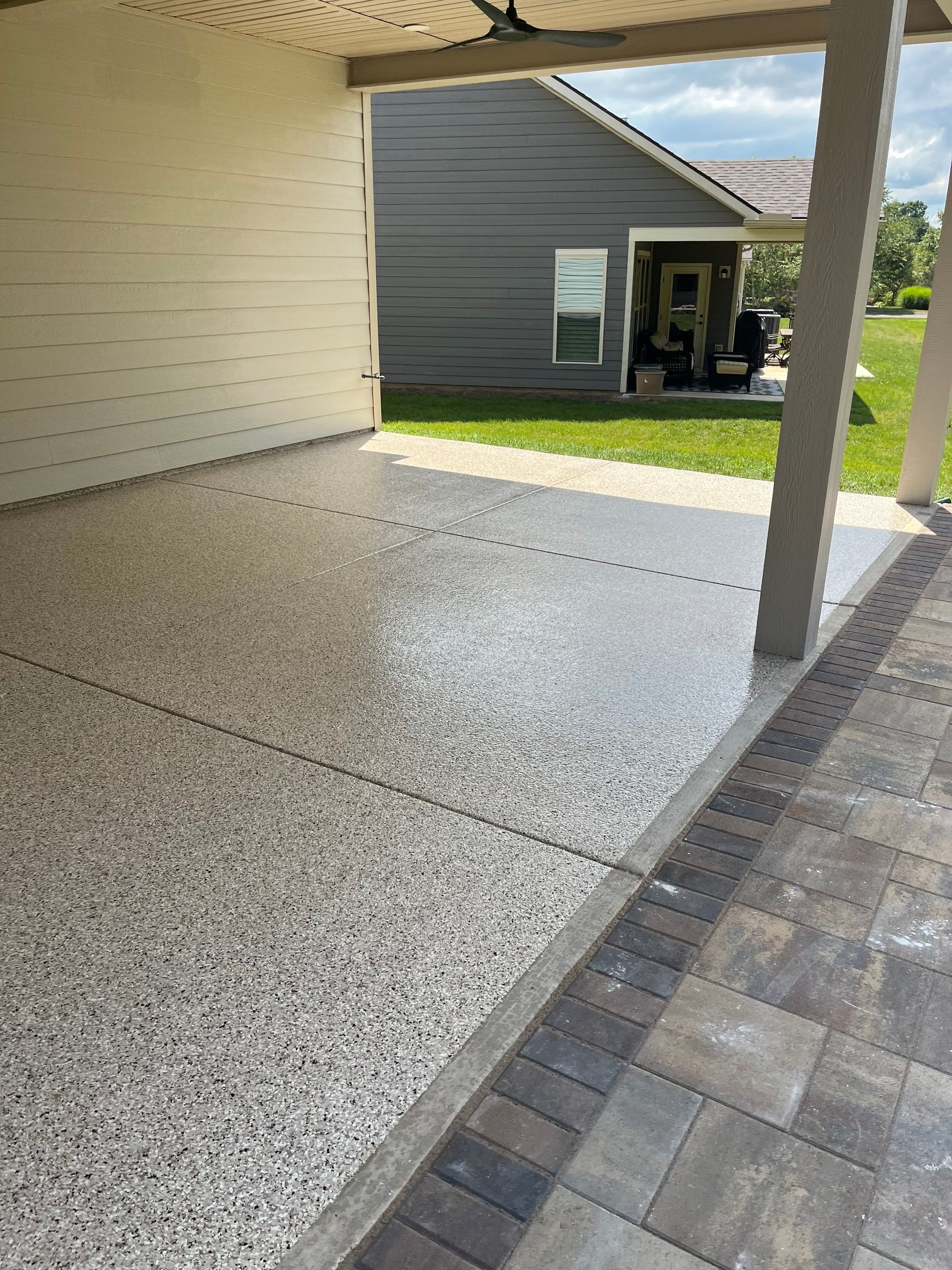 Patio Floor Coating using Shoreline by My Garage Floor Guys