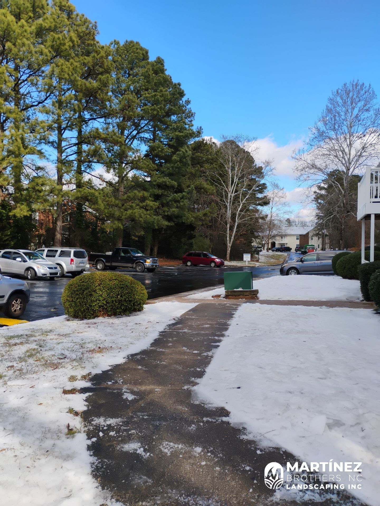 Snow removal from streets in Cary by Martinez Brother’s Nc Landscaping Inc