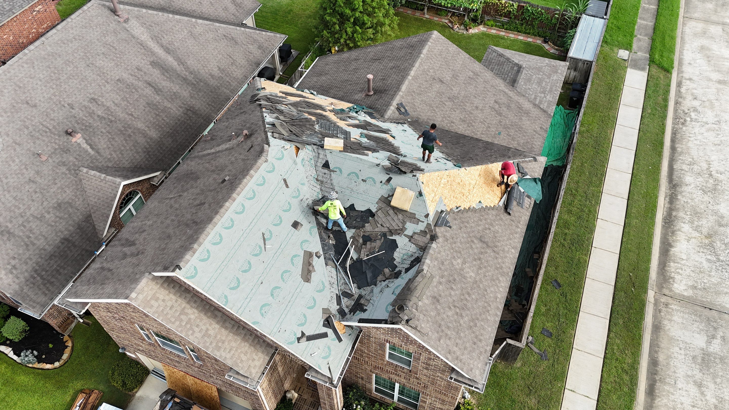 Residential Roofing Installation using IKO Dynasty after Storms in Cypress by Core Four Roofing