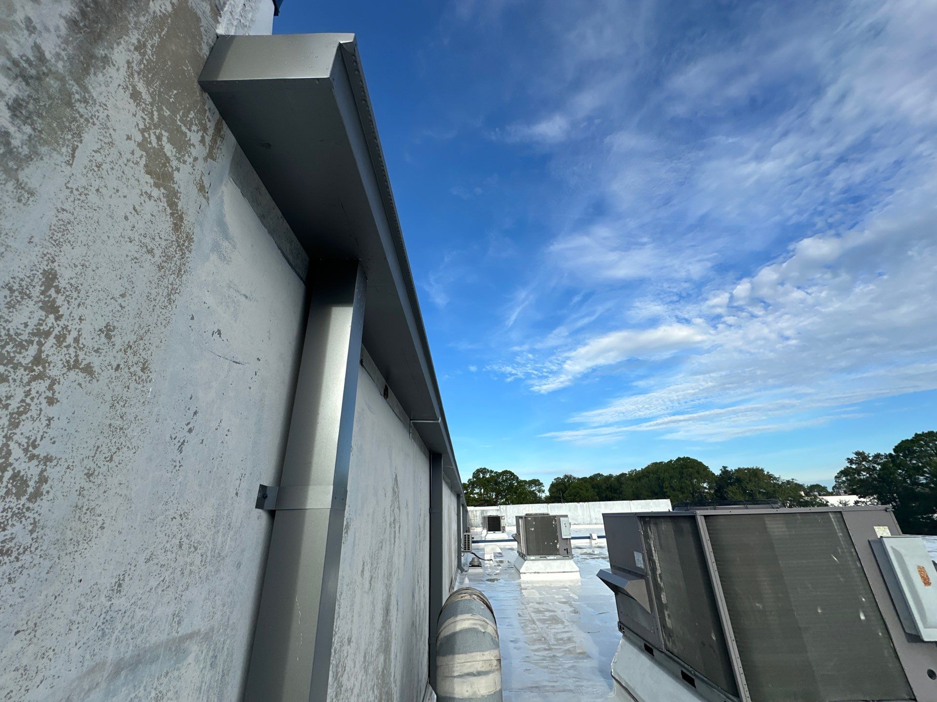 Jacksonville Flat Roof Recovery With TPO Membrane and 10" Box Gutters by MAX (Maximum Asset eXtention)