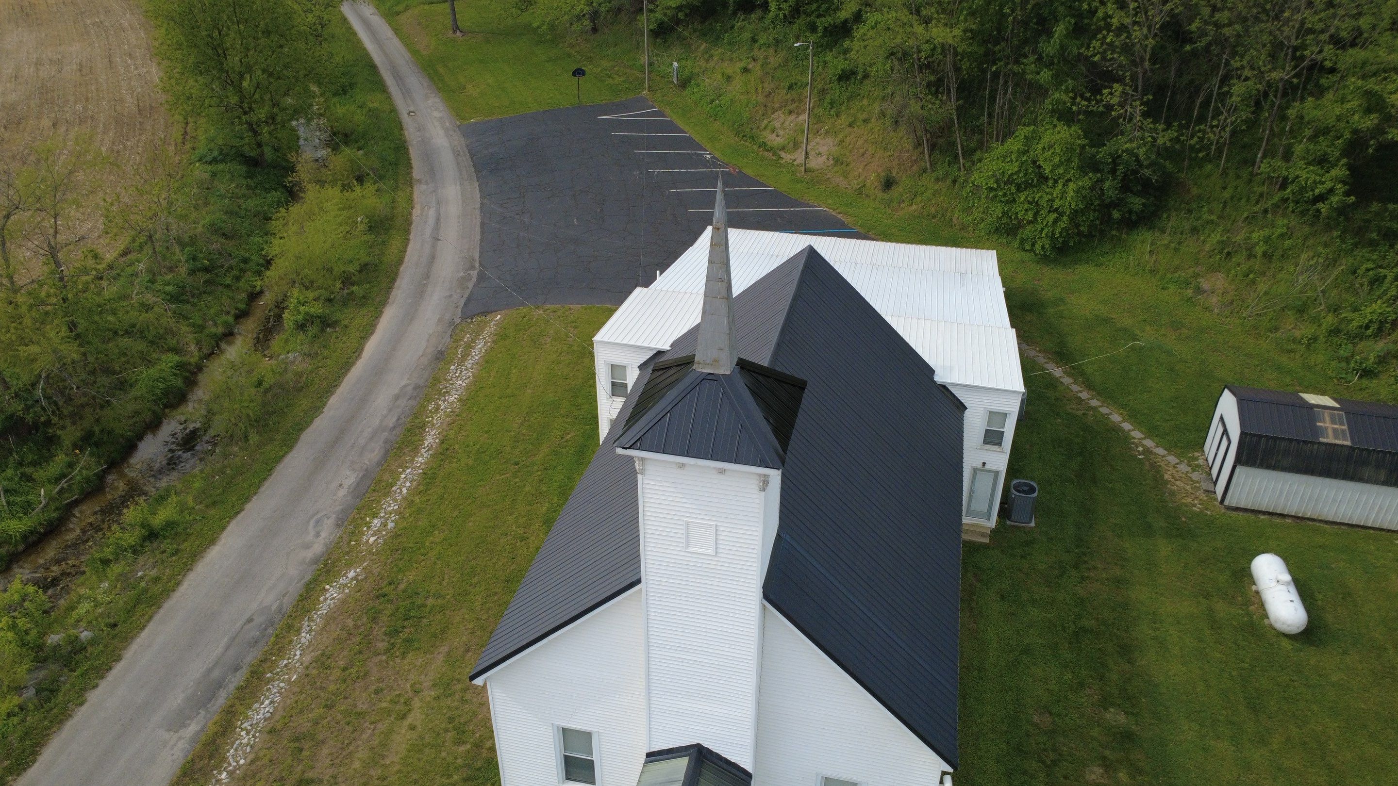 Hustonville Church Steeple Roof Restoration by Stout Exteriors