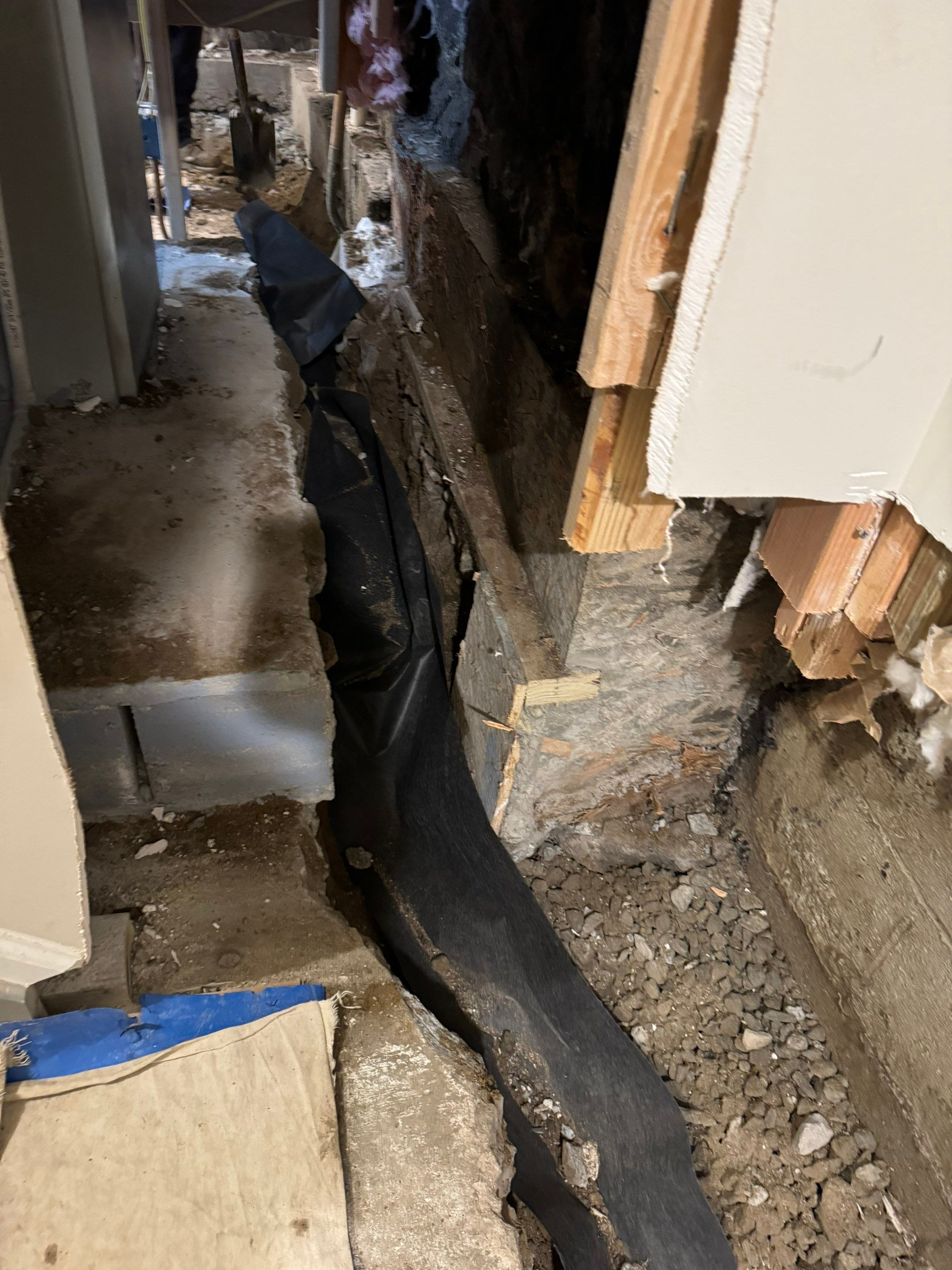 Interior French Drain & Wall Vapor Barrier Boonton NJ by Pure Service Pro, LLC 
