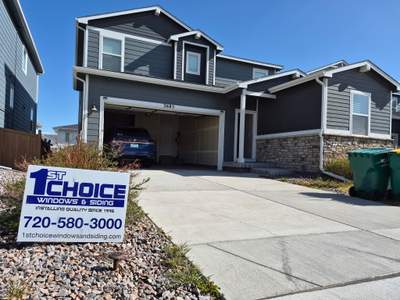 Anlin Patio Door with pet door in Castle Rock