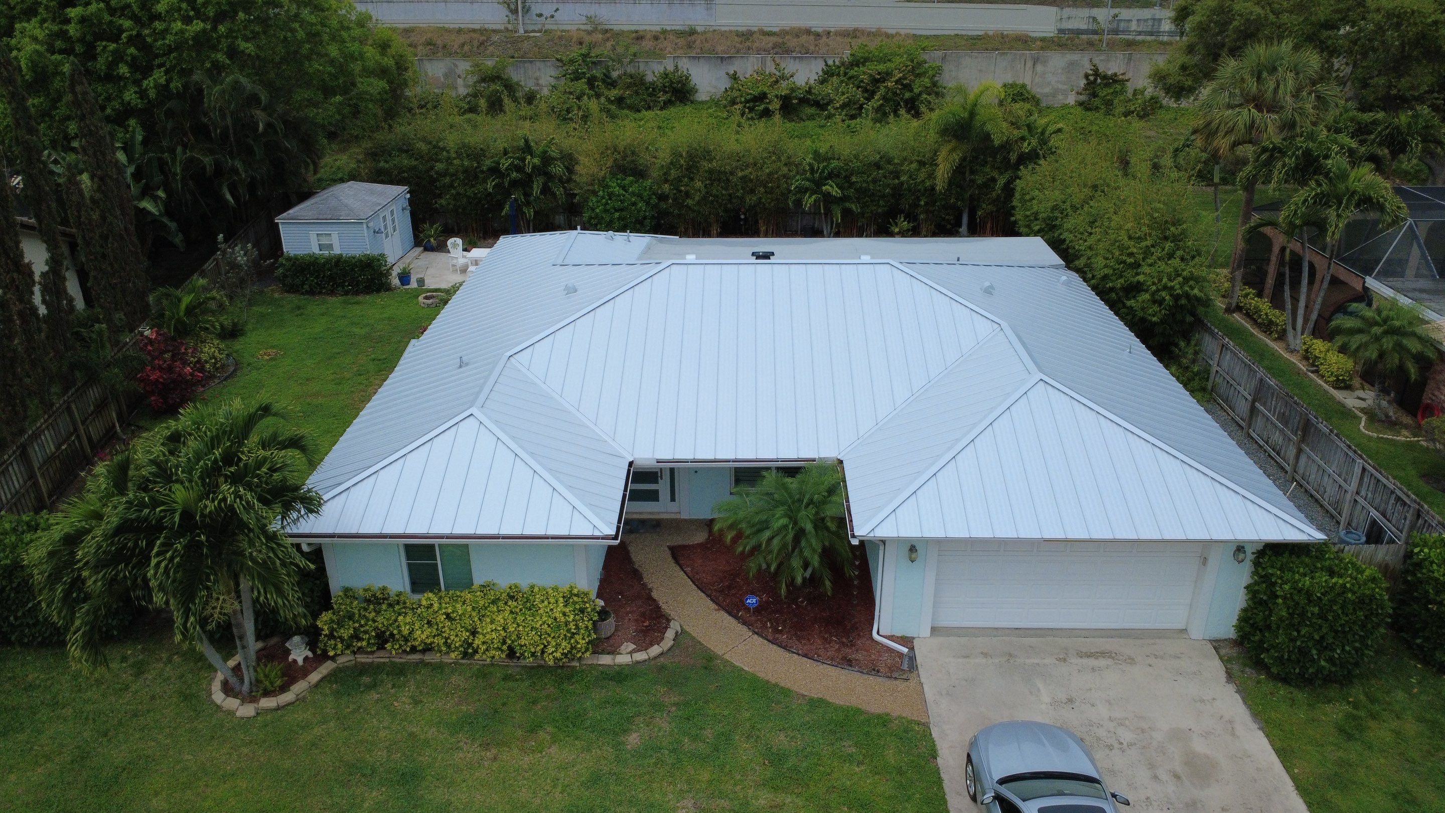 Residential Roofing Installation using 1" Nail strip metal roof by BLUES BROTHERS ROOFING