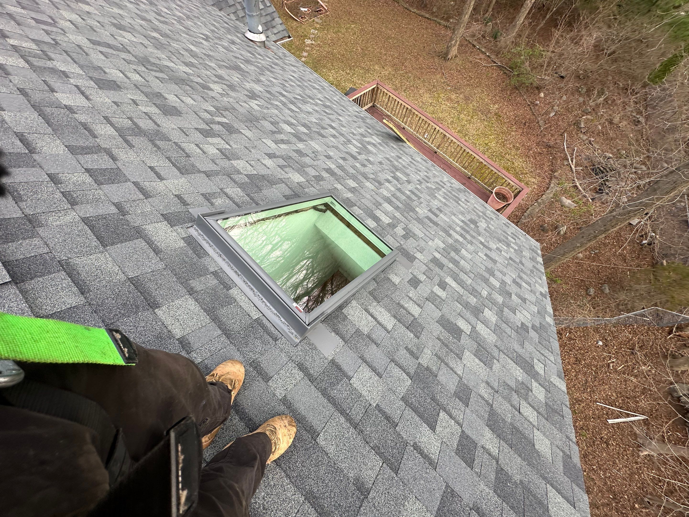 Residential Roofing Installation using Owens Corning TruDefinition Duration AR - Estate Gray & New Harvey Windows by A Plus Exterior