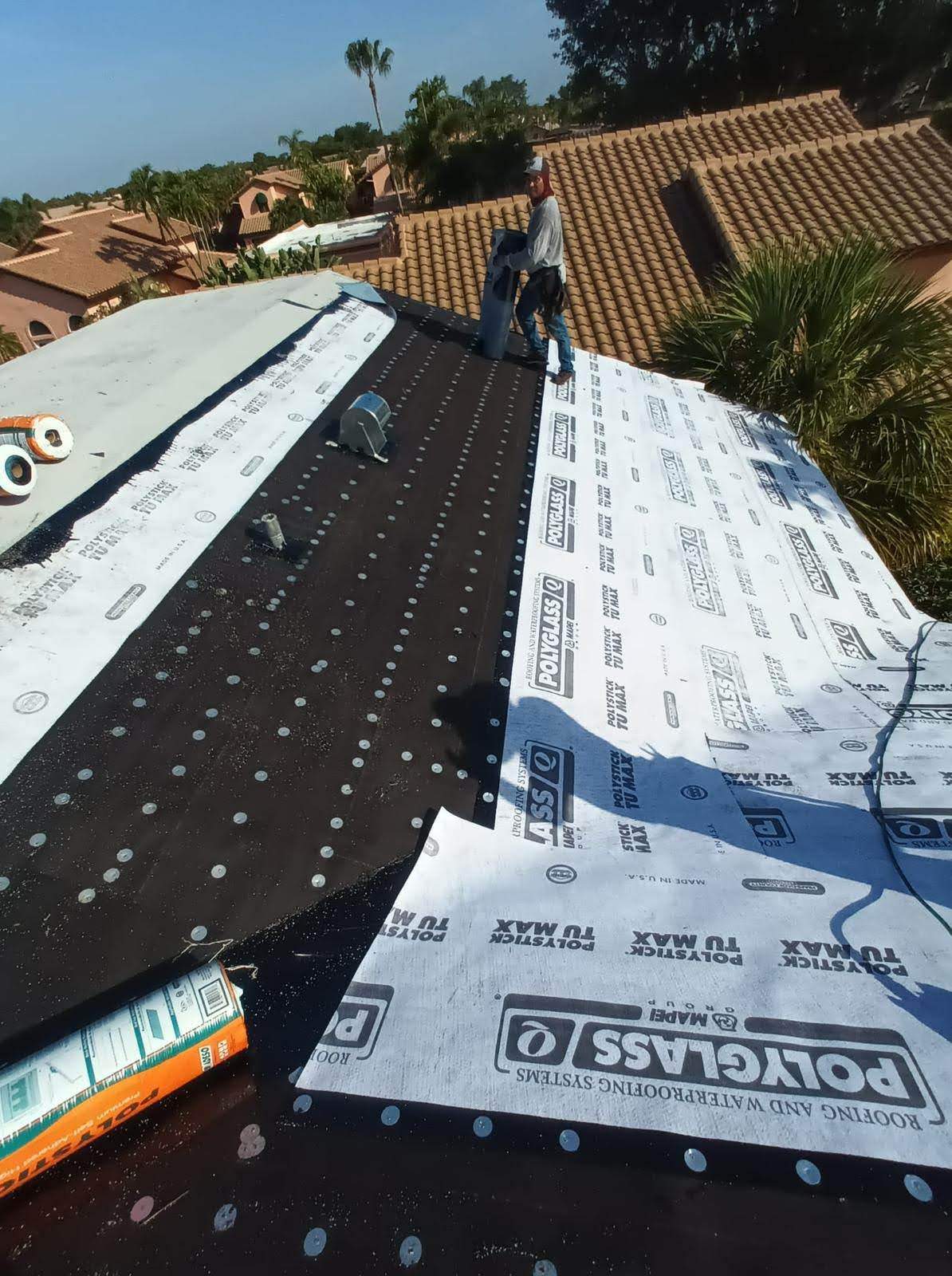 Complete Chimney Rebuild + Tile & Flat Re-Roof  by Morton Roofing, Inc.