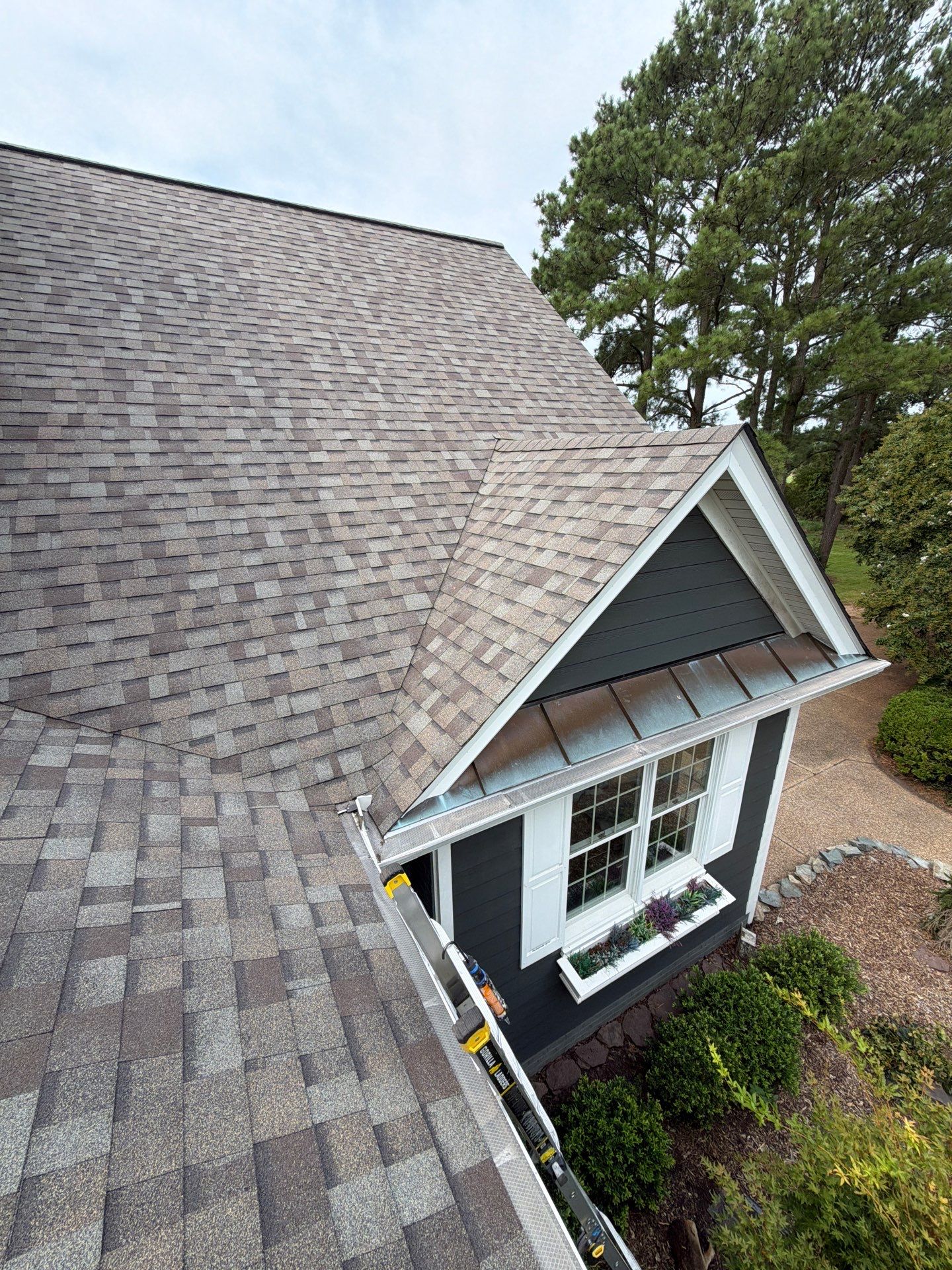 Roof Replacement and White Gutter Installation in Gloucester by Cade Construction