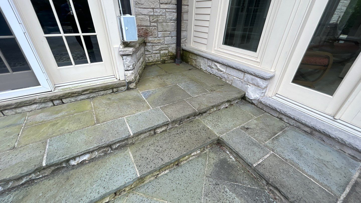 Winnetka, IL bluestone patio cleaning by Northern Power Washing LLC.