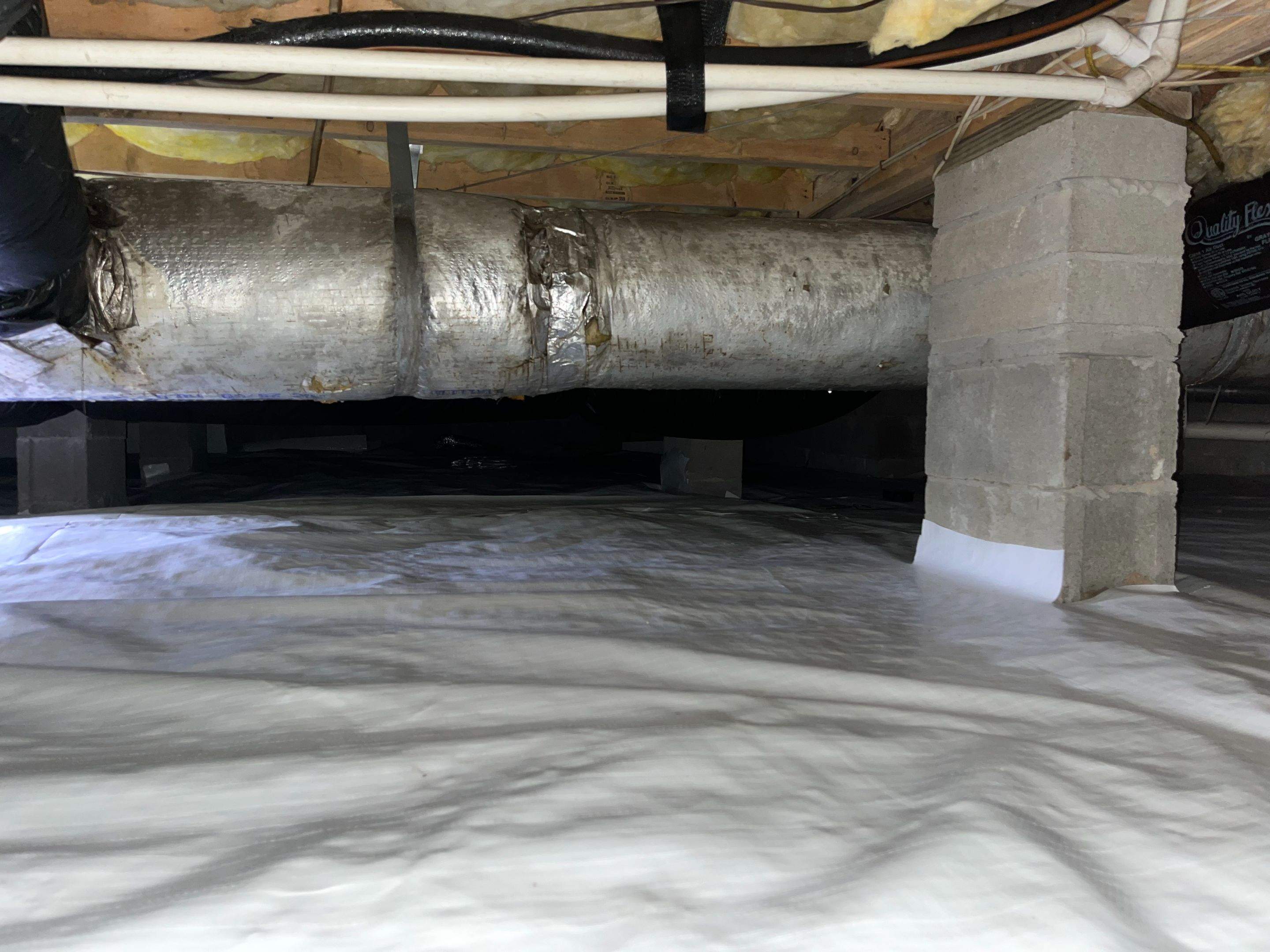 Dehumidifier and Moisture Barrier Install using 14Mil Moisture Barrier by Impact Crawlspace