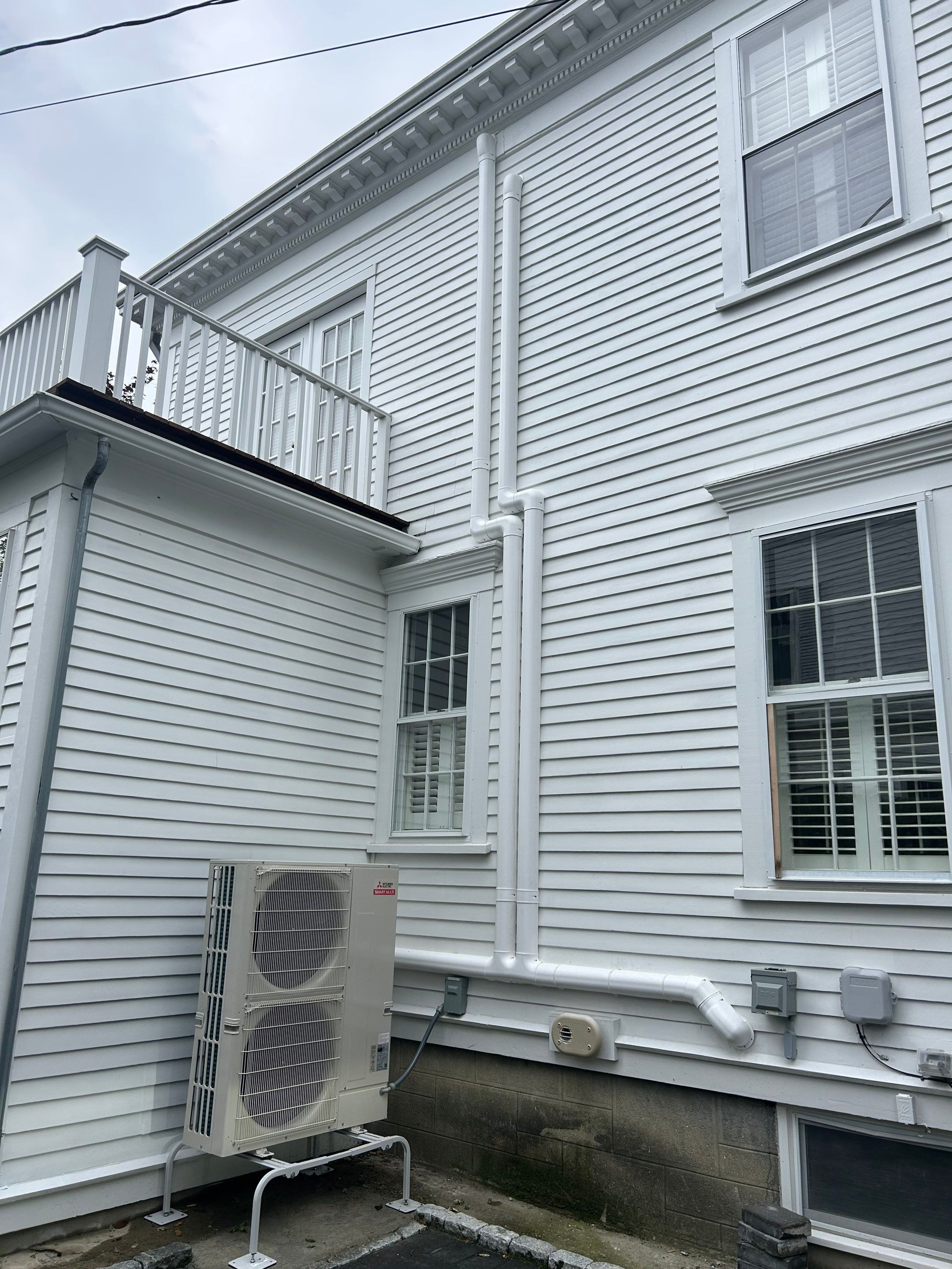 Multi-Zone Mitsubishi Ductless Mini-Split Installation in Historic Newport Home by Ocean State Air Solutions
