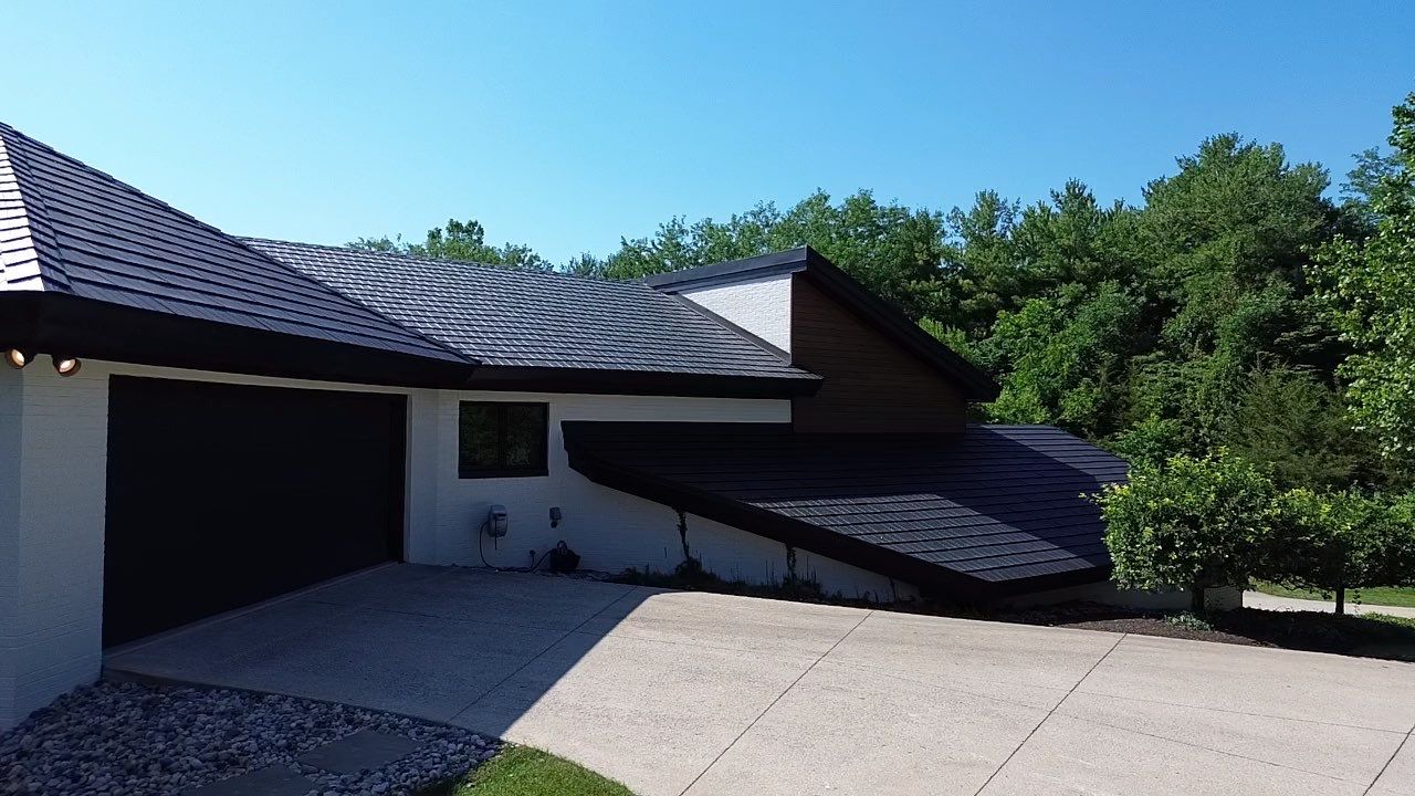 Black Frost Metal Shake Roof & Modern Exterior Renovation – Fort Wayne, IN by 4Ever Metal Roofing