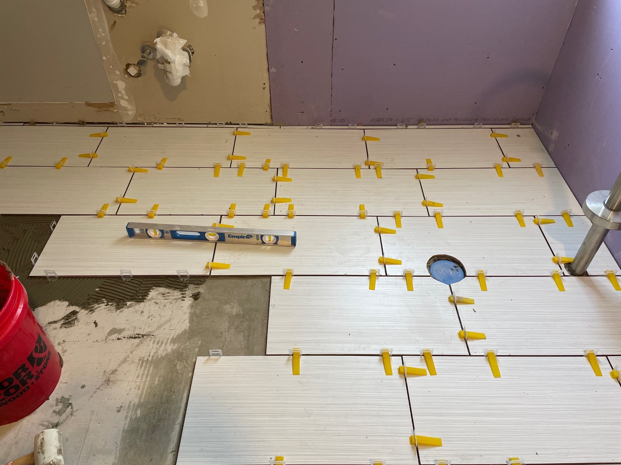 Bathroom Remodel using Schluter by Footprints Floors of Coastal Carolina