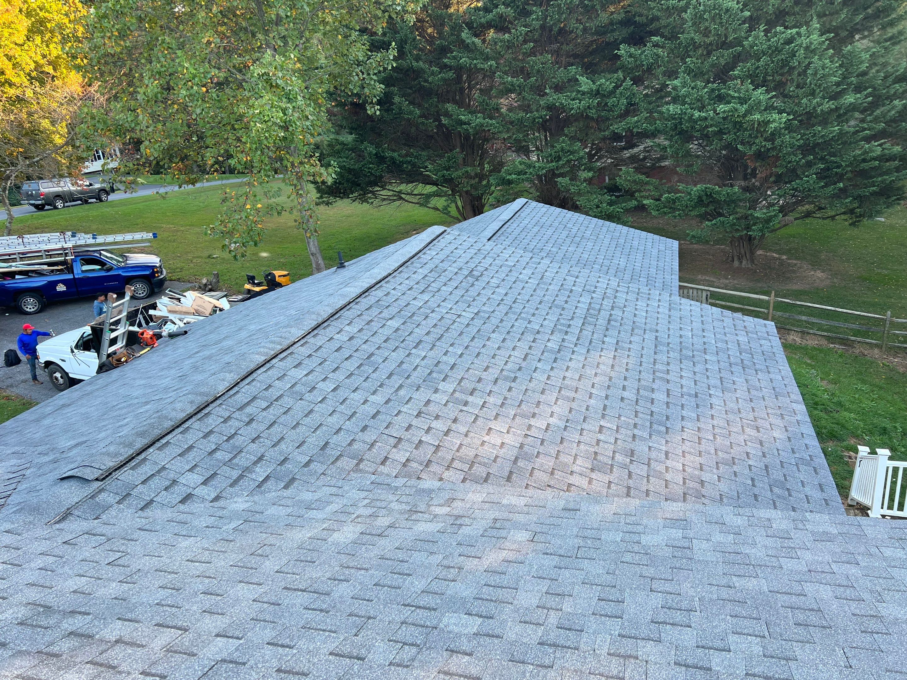 Residential Roofing Installation using Atlas Pinnacle Pristine Pewter Architectural Shingles by Frederick Roof Repair