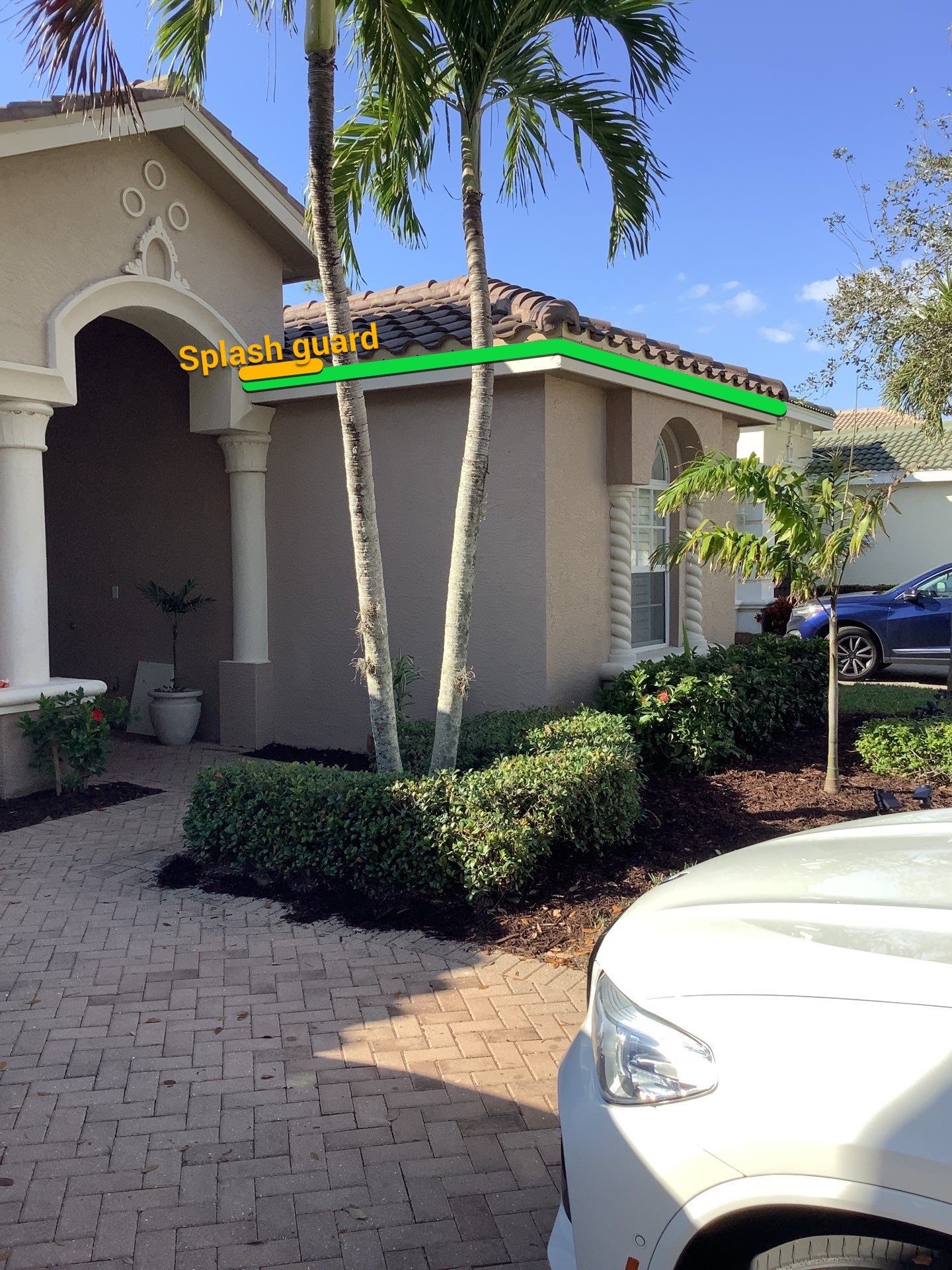 White Aluminum K-style Gutters 6'' K-style and Downspouts in Naples FL by Gutter Professors