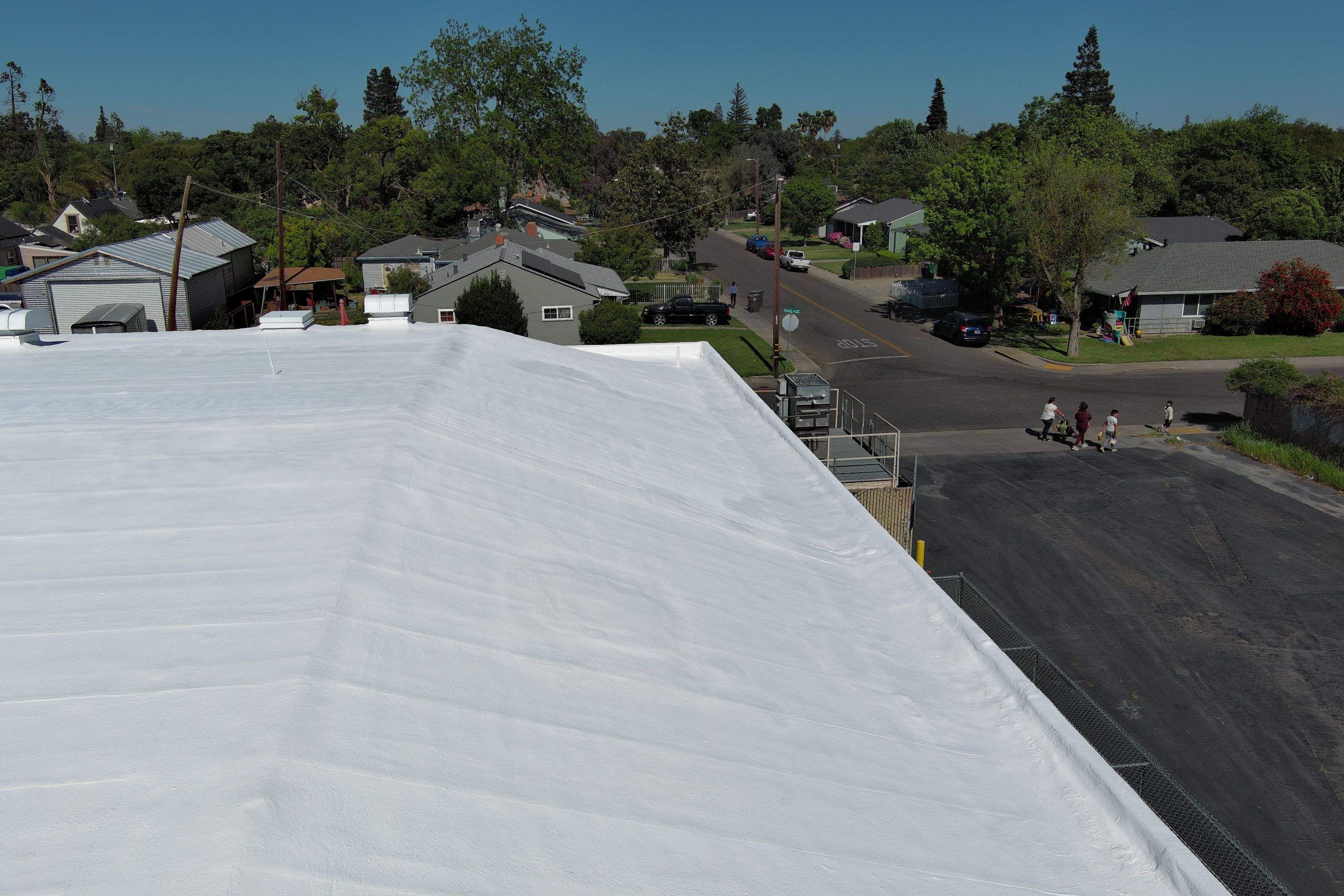 Foam Refurbish using Conklin Benchmark/PUMA XL coatings and spray foam by Straight Edge Roofing Inc