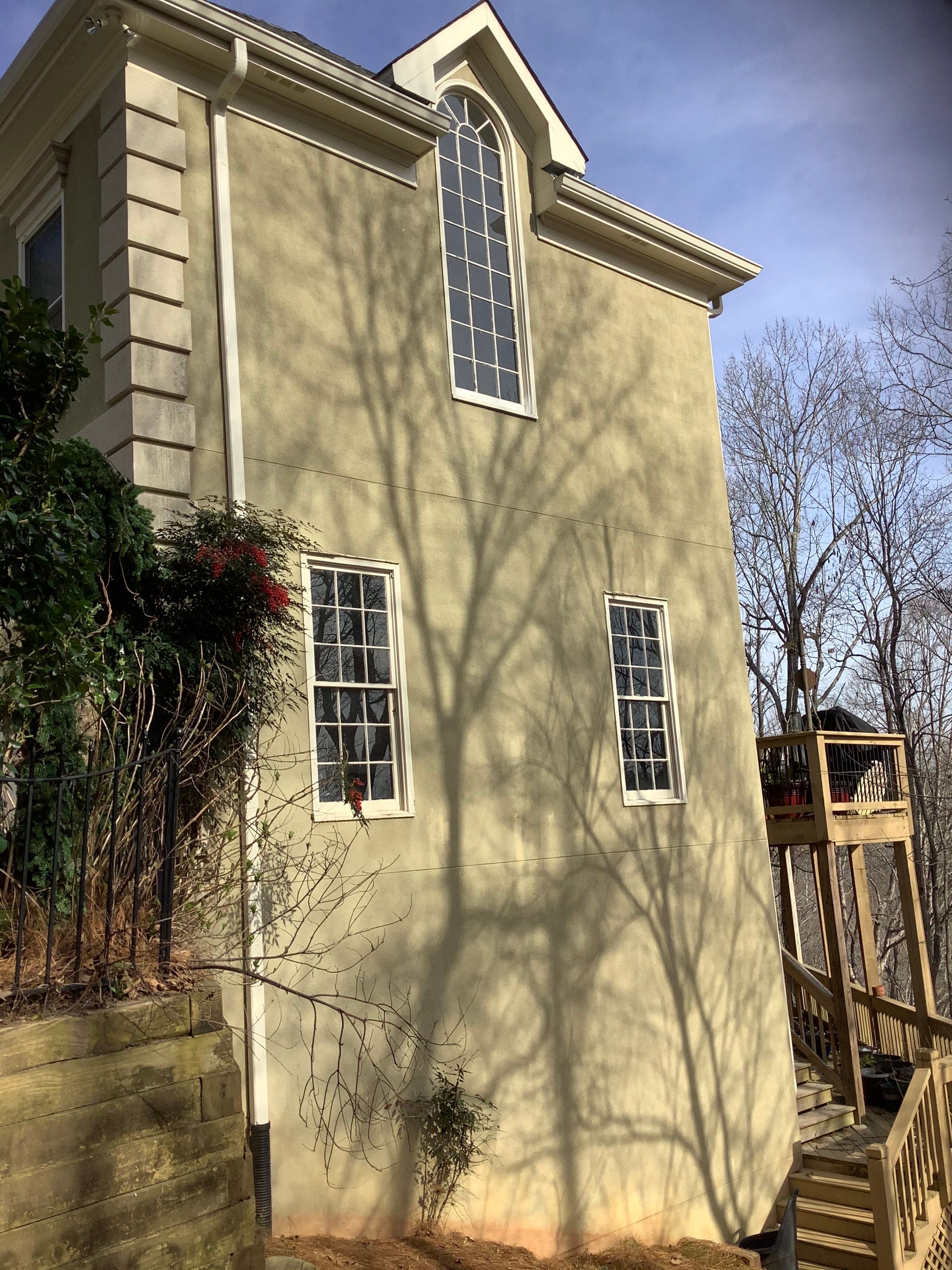 Exterior Stucco Painting and White Trim Update in Roswell by Swift Home Renovations