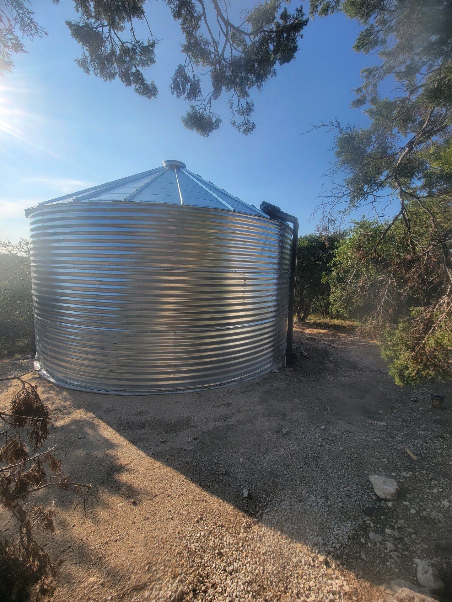 Cliffside installation for primary water source. by Hill Country Rain Water
