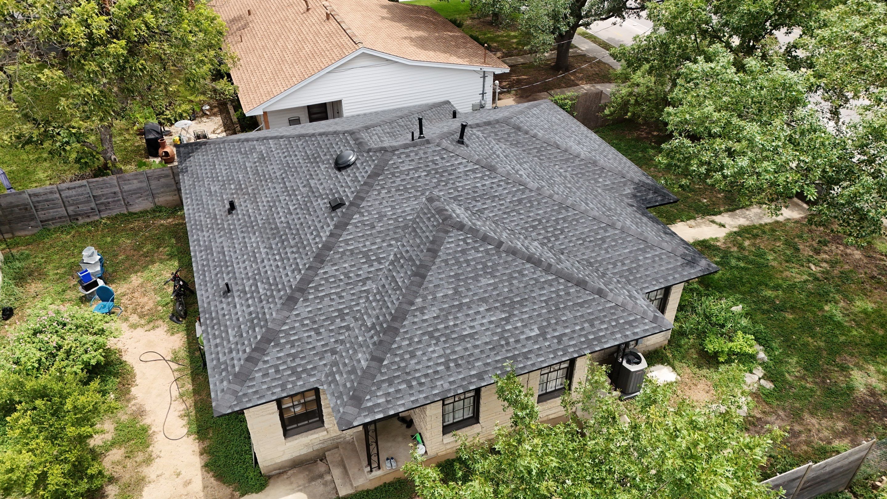 Residential Roof Replacement using GAF - HDZ - Charcoal by Action Exteriors Austin
