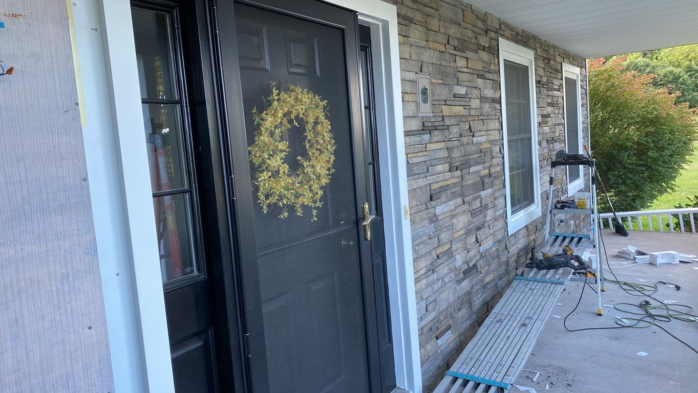 Siding Installation using Certainteed Monogram Charcoal gray and Owens Corning Versetta Stone Sterling by A Plus Exterior