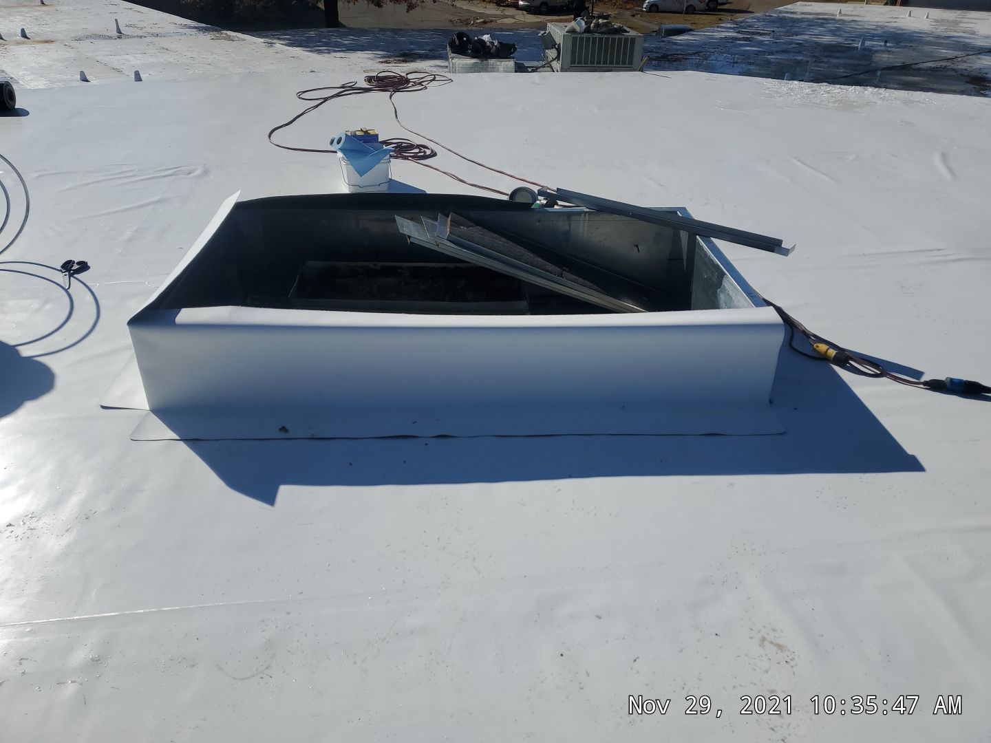 Commercial Roofing Installation using 50 mil PVC by Hostetler Roofing
