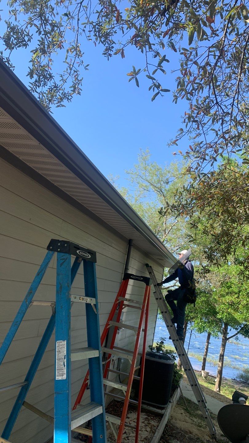 Gutter Installation Using Charcoal Grey K-Style Seamless Aluminum Gutters by Gutter Professors